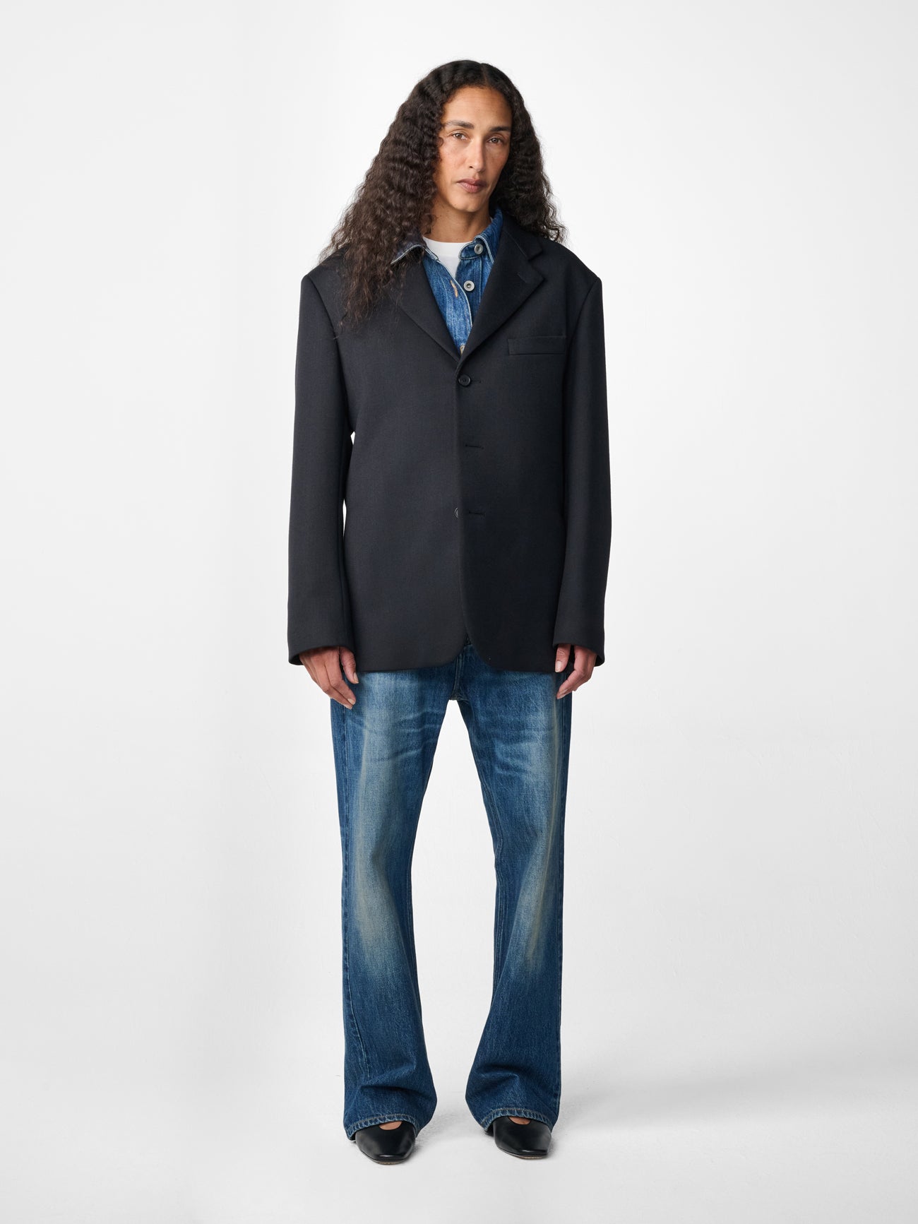 Sono Wool Twill Jacket in Black