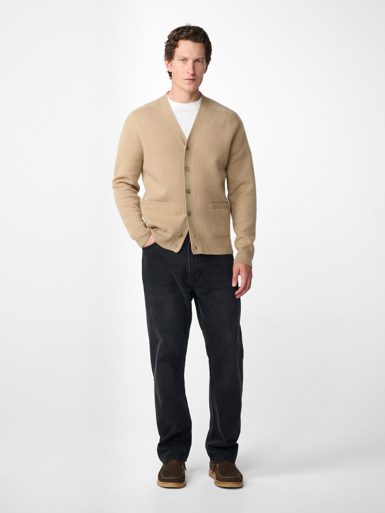 Alton Cashmere Cardigan in Reed