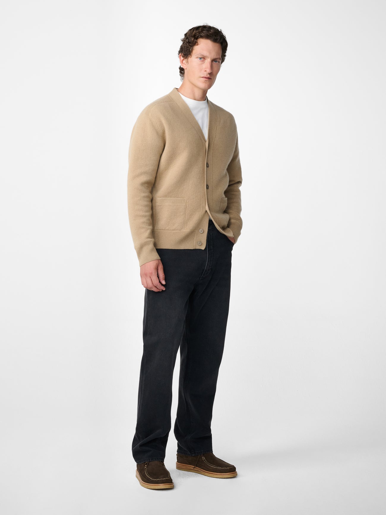 Alton Cashmere Cardigan in Reed