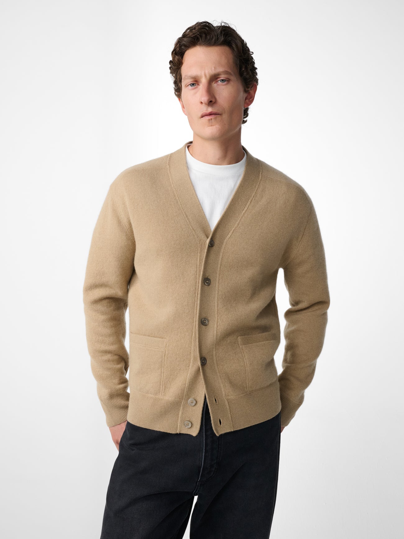Alton Cashmere Cardigan in Reed