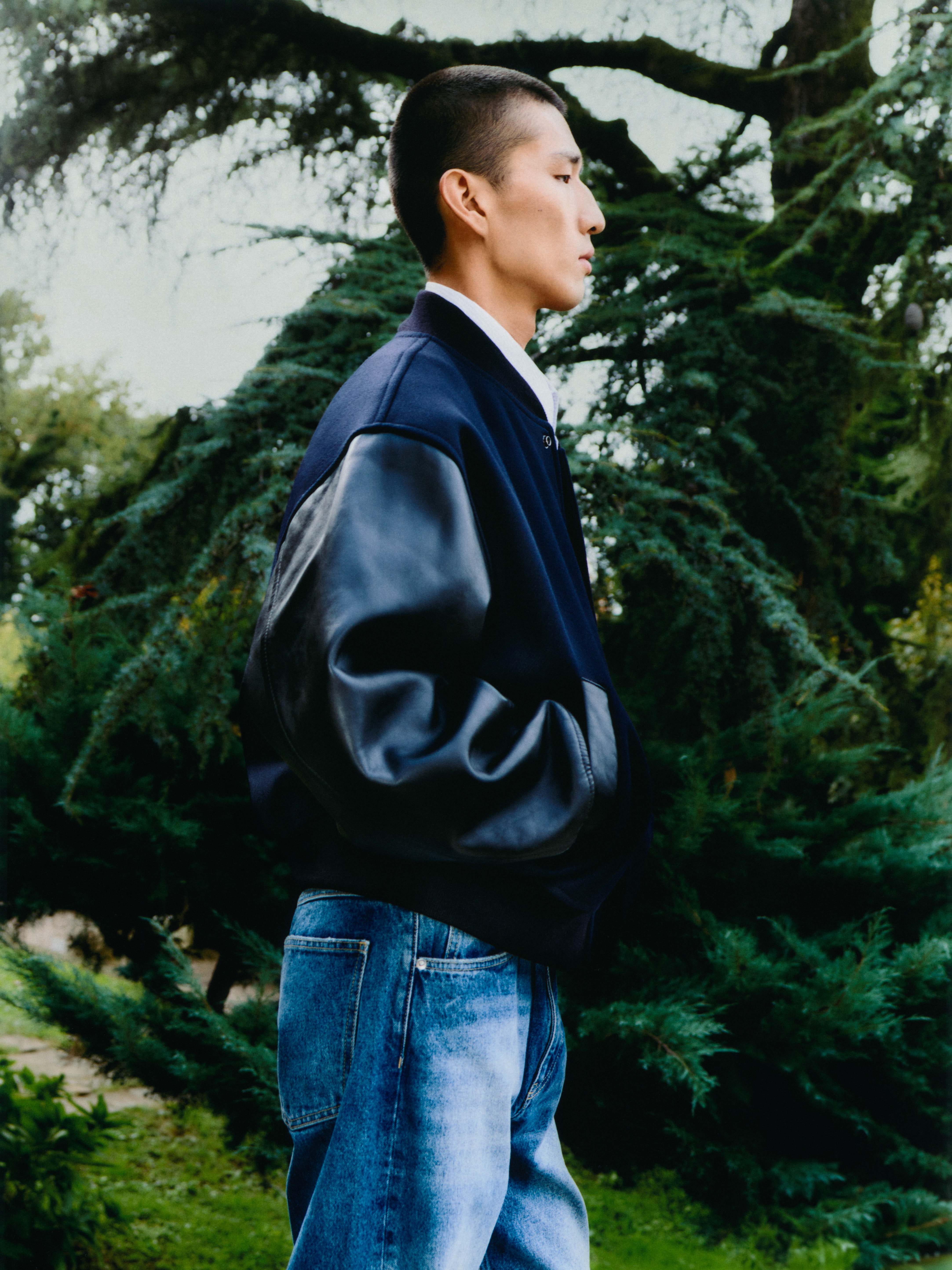 Alph Leather Bomber Jacket in Darkest Navy | Classic Leather
