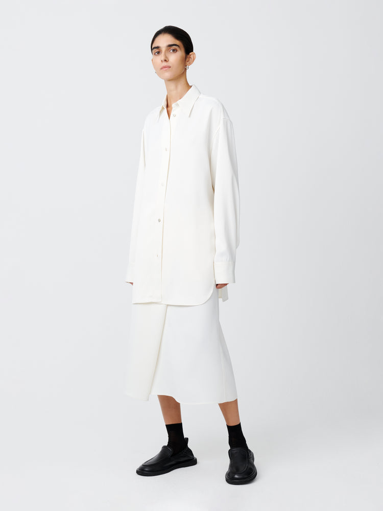 Santos Crepe Shirt in Parchment