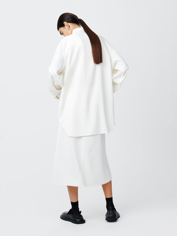 Santos Crepe Shirt in Parchment