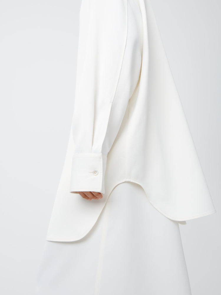 Santos Crepe Shirt in Parchment