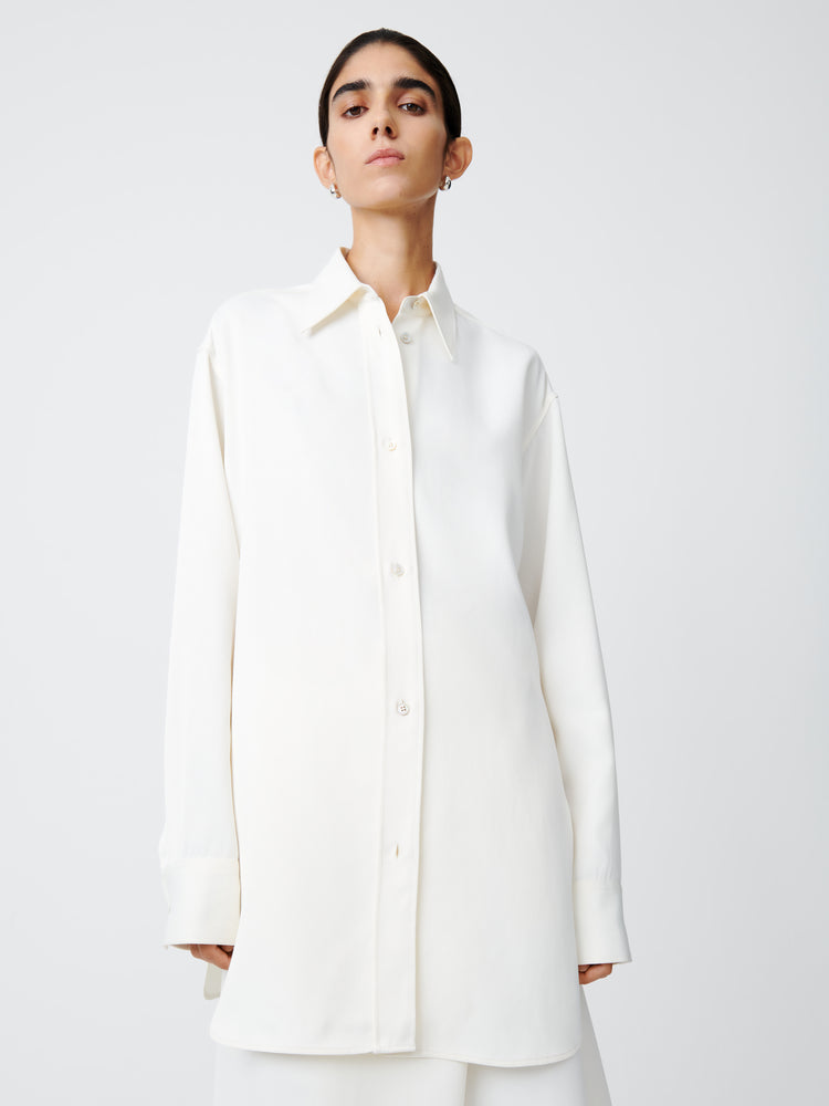 Santos Crepe Shirt in Parchment
