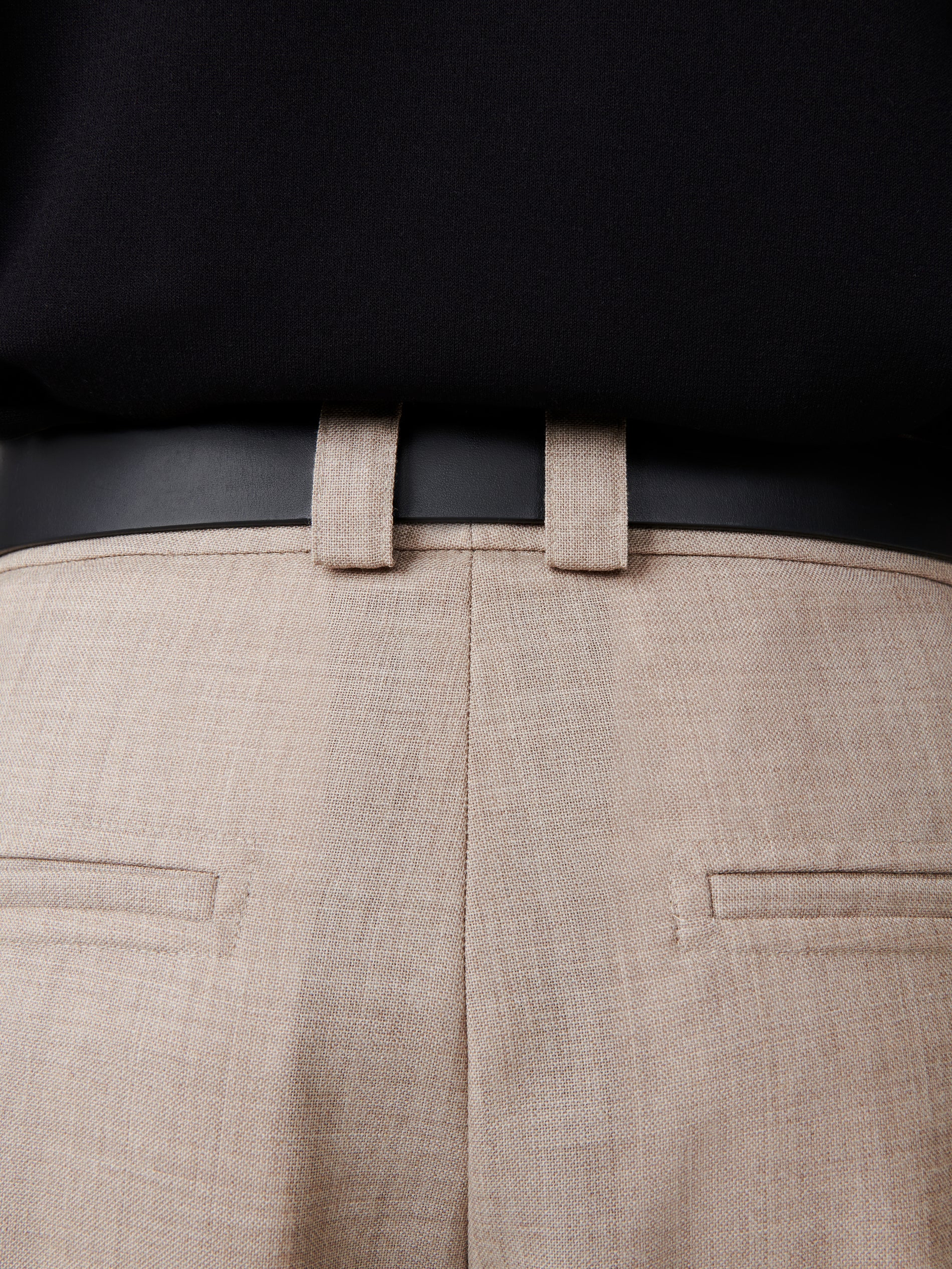 Tuck Tropical Wool Pant in Straw Melange - Studio Nicholson