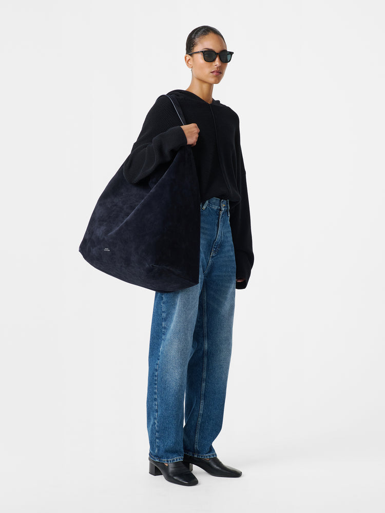 Hobo Type 2 Suede Bag in Darkest Navy