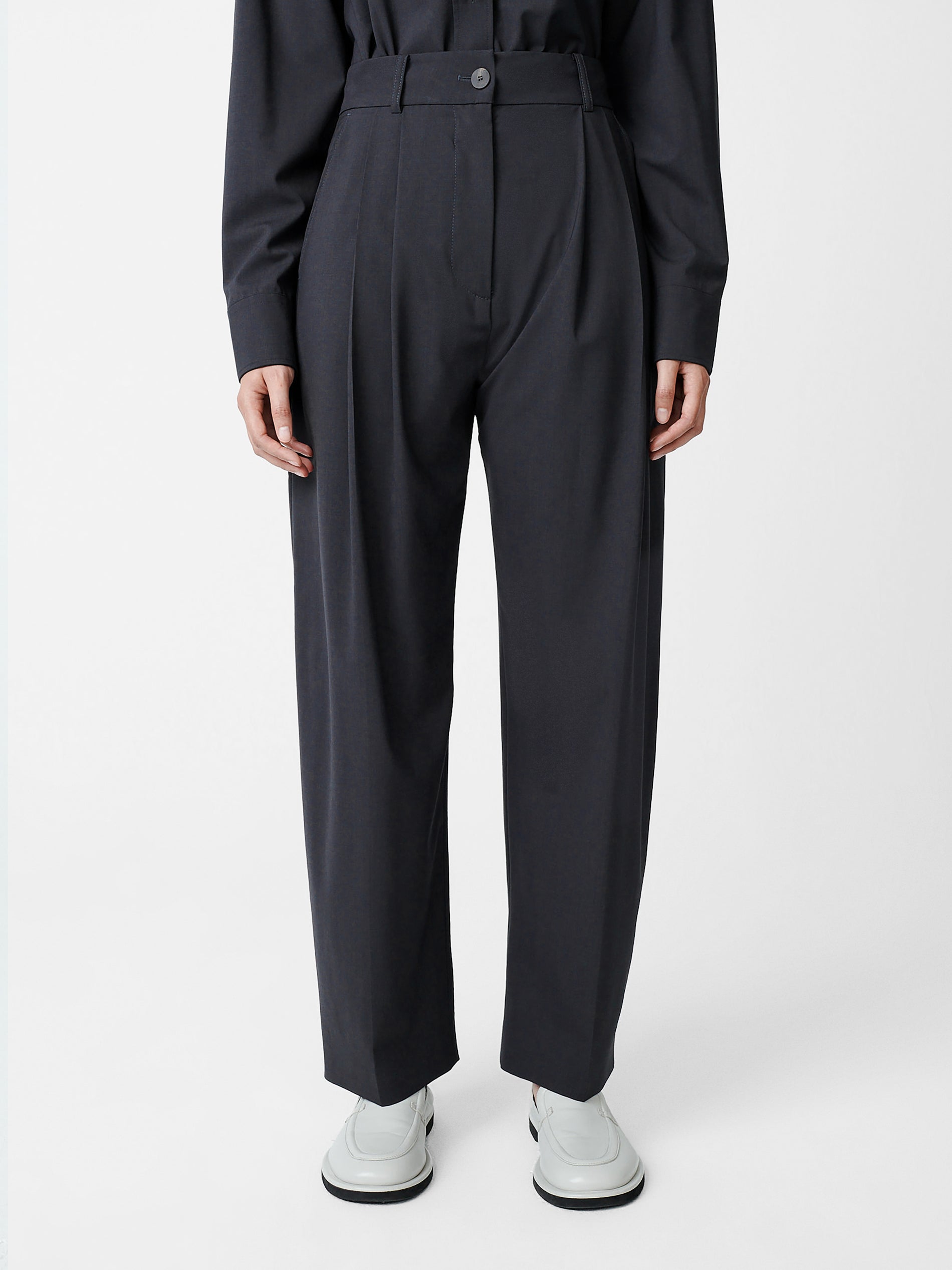 Acuna Tropical Wool Pant in Seal Blue - Studio Nicholson