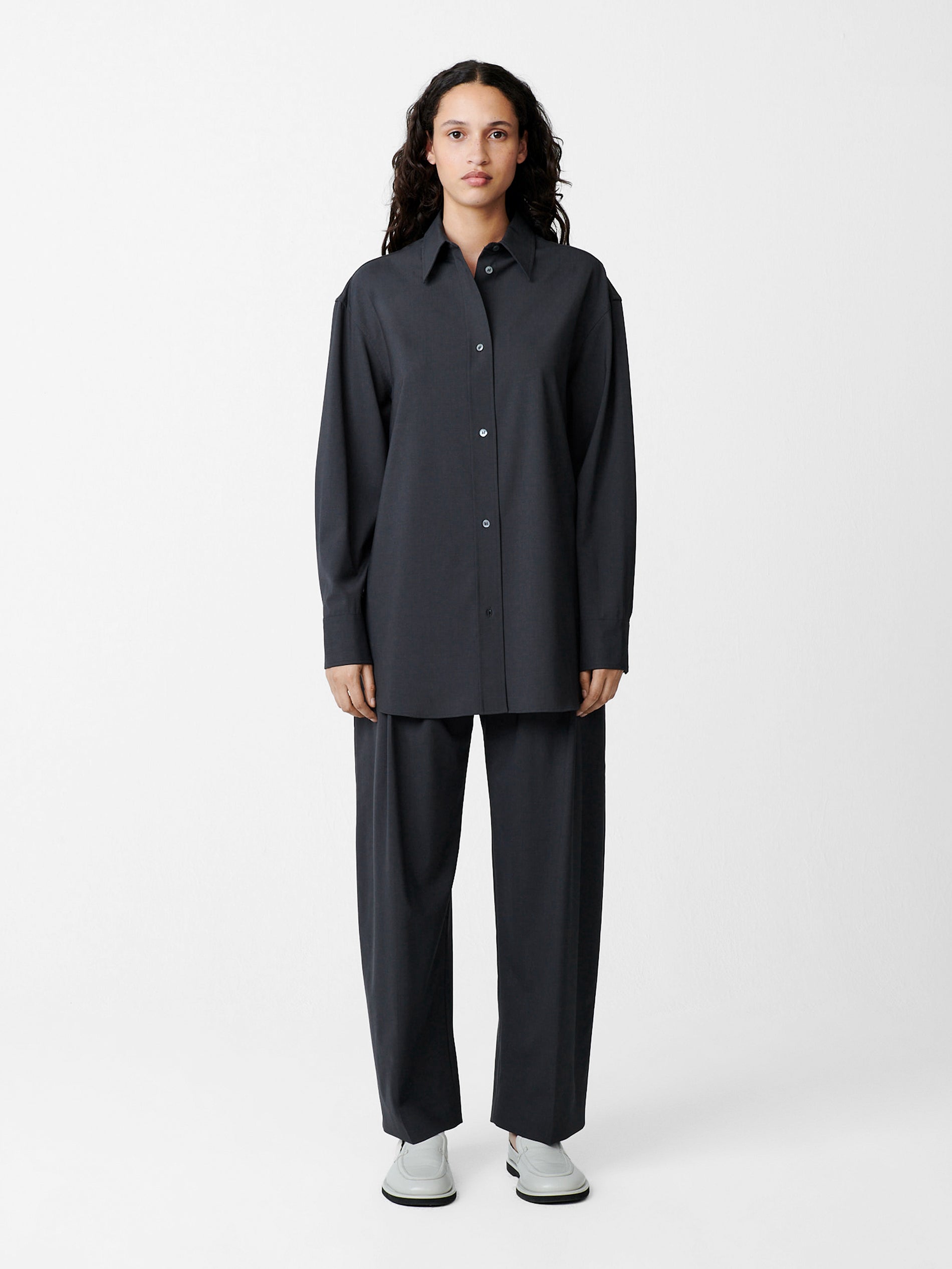 Acuna Tropical Wool Pant in Seal Blue - Studio Nicholson