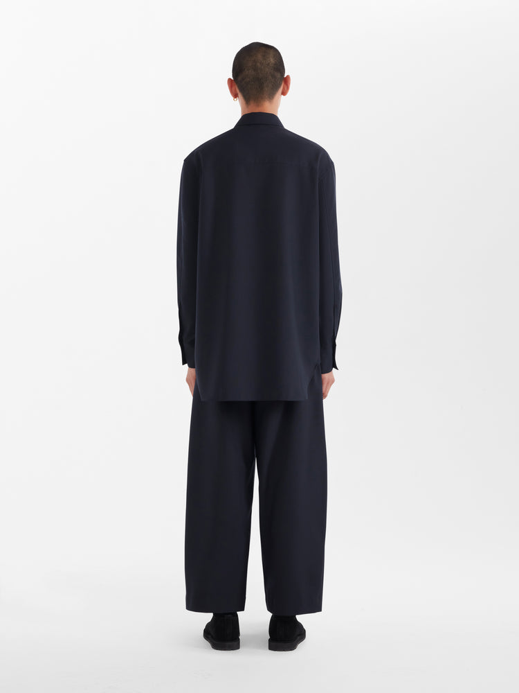 Akako Wool Shirt in Navy