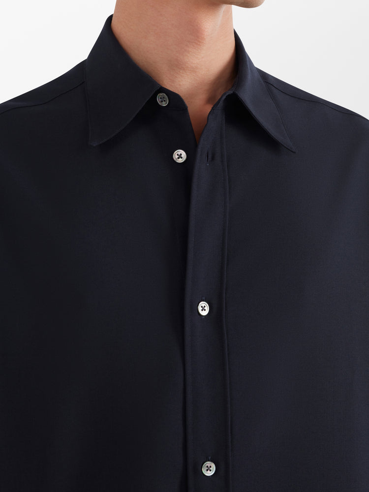 Akako Wool Shirt in Navy