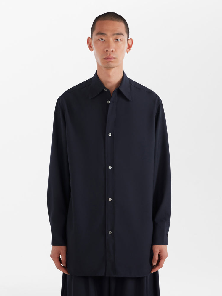 Akako Wool Shirt in Navy