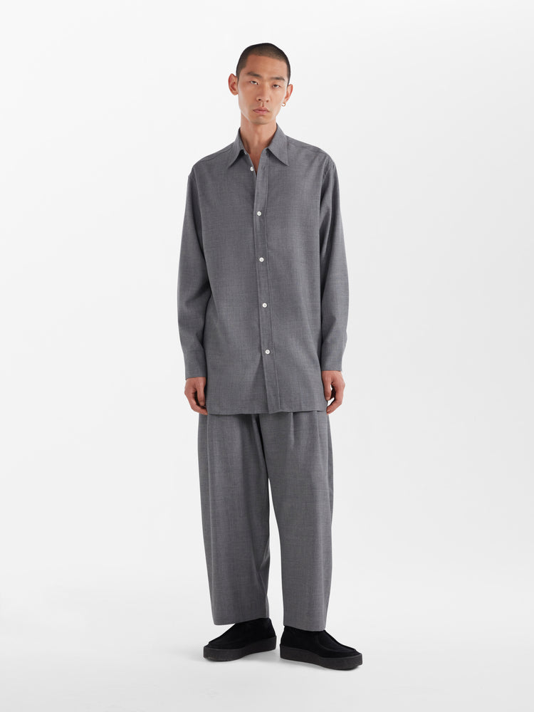 Akako Wool Shirt in Uniform Grey