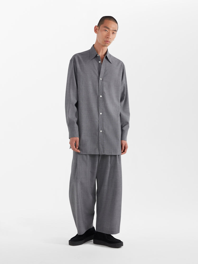 Akako Wool Shirt in Uniform Grey
