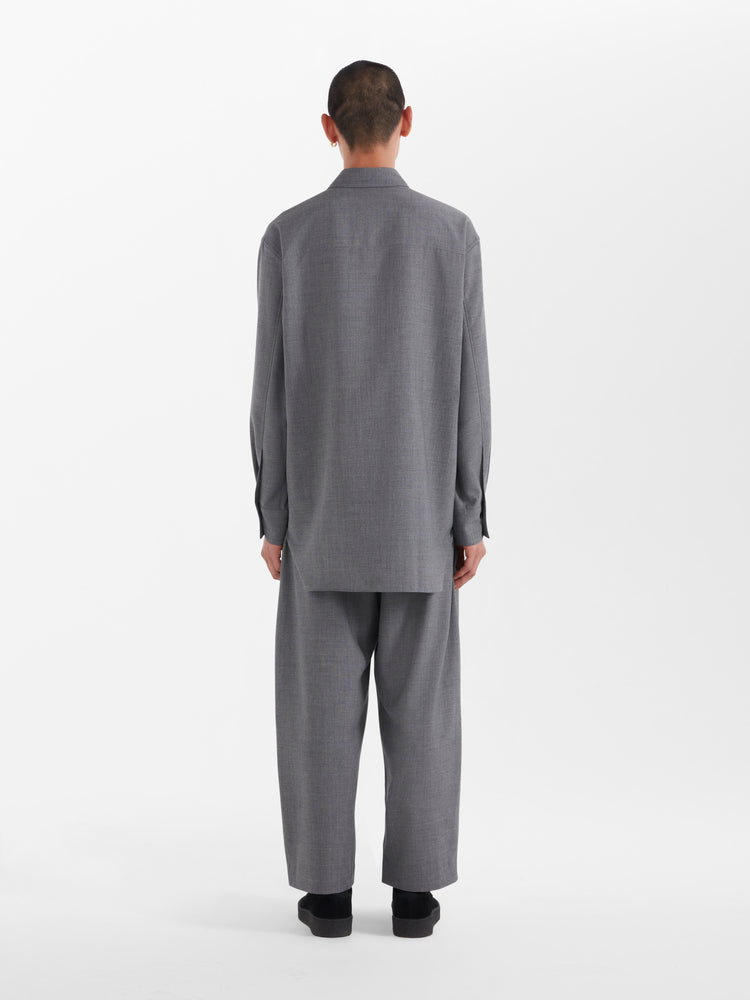 Akako Wool Shirt in Uniform Grey