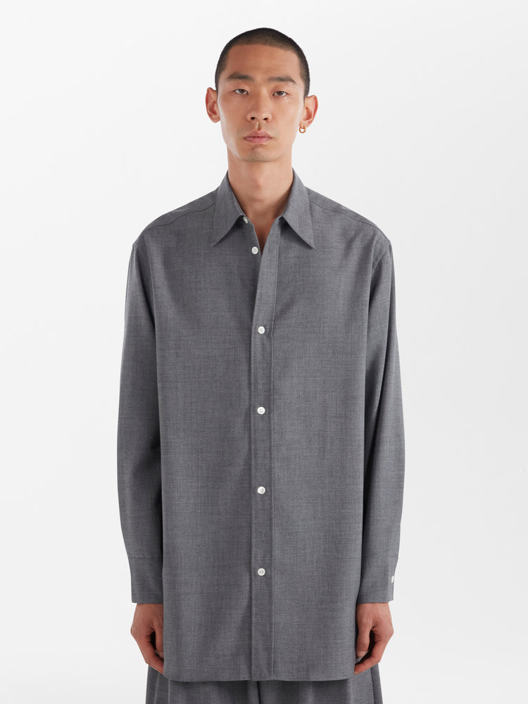 Akako Wool Shirt in Uniform Grey