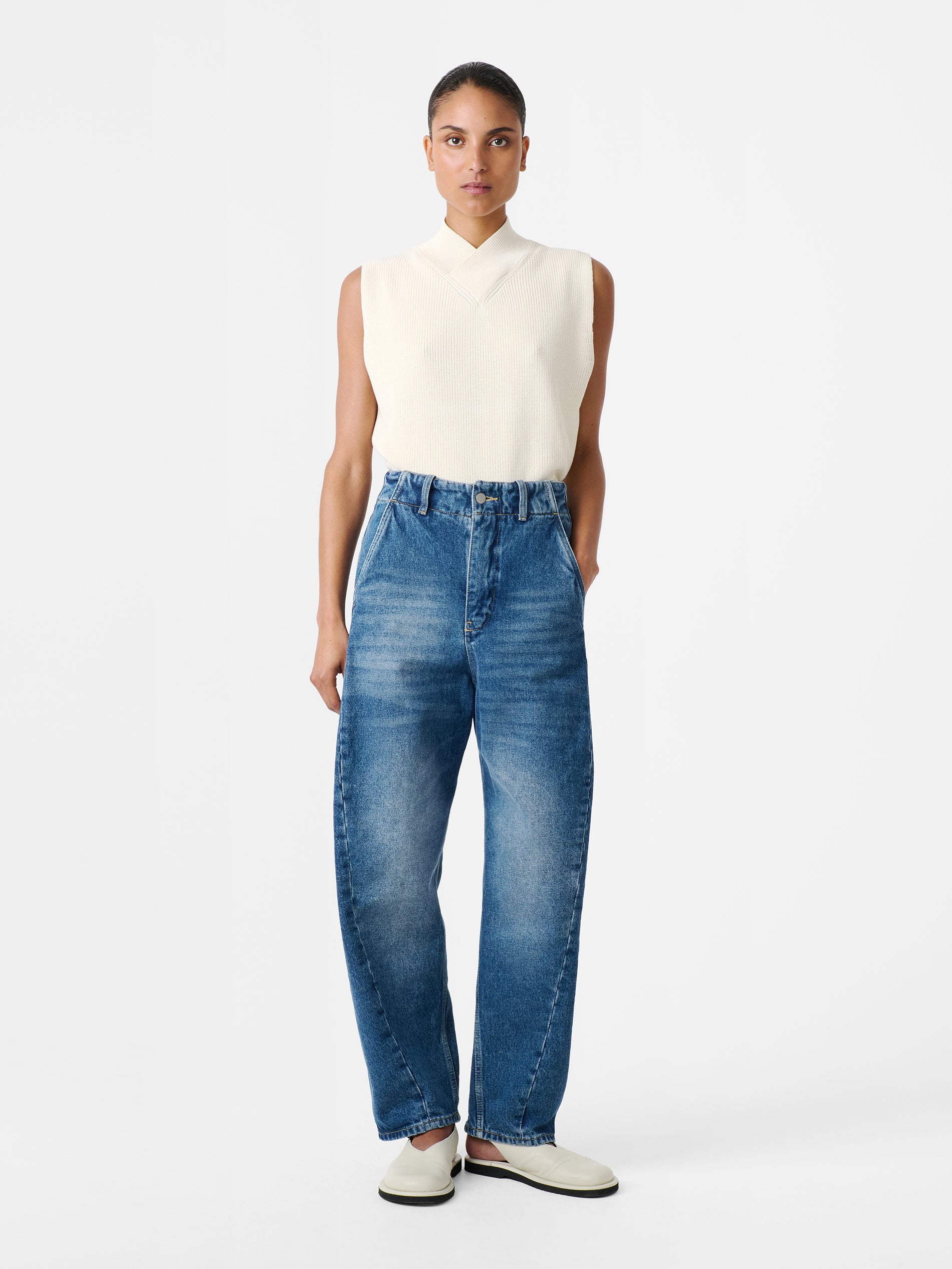 Akerman Denim Pant in Worn Wash Indigo - Studio Nicholson