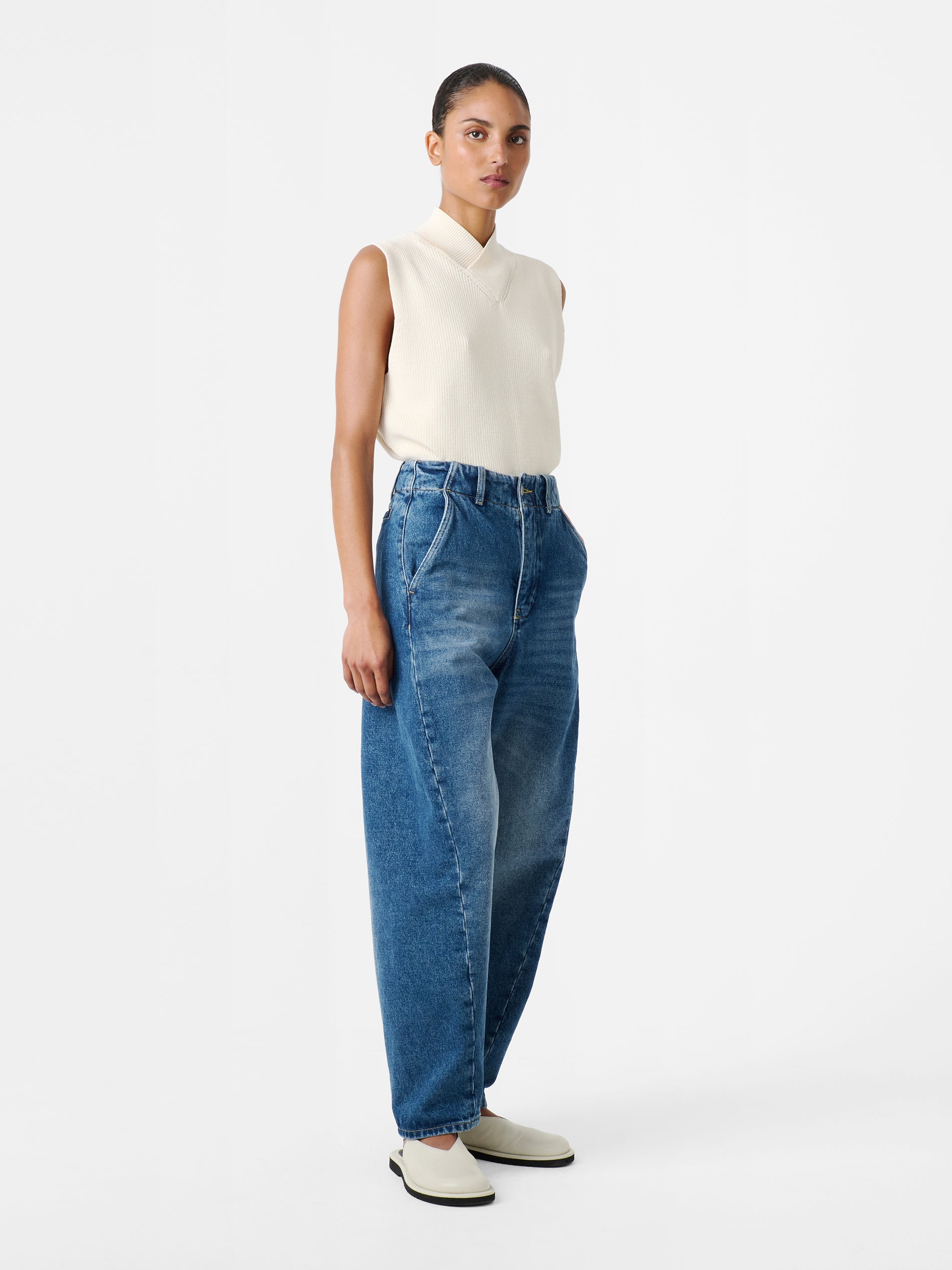 Akerman Denim Pant in Worn Wash Indigo - Studio Nicholson