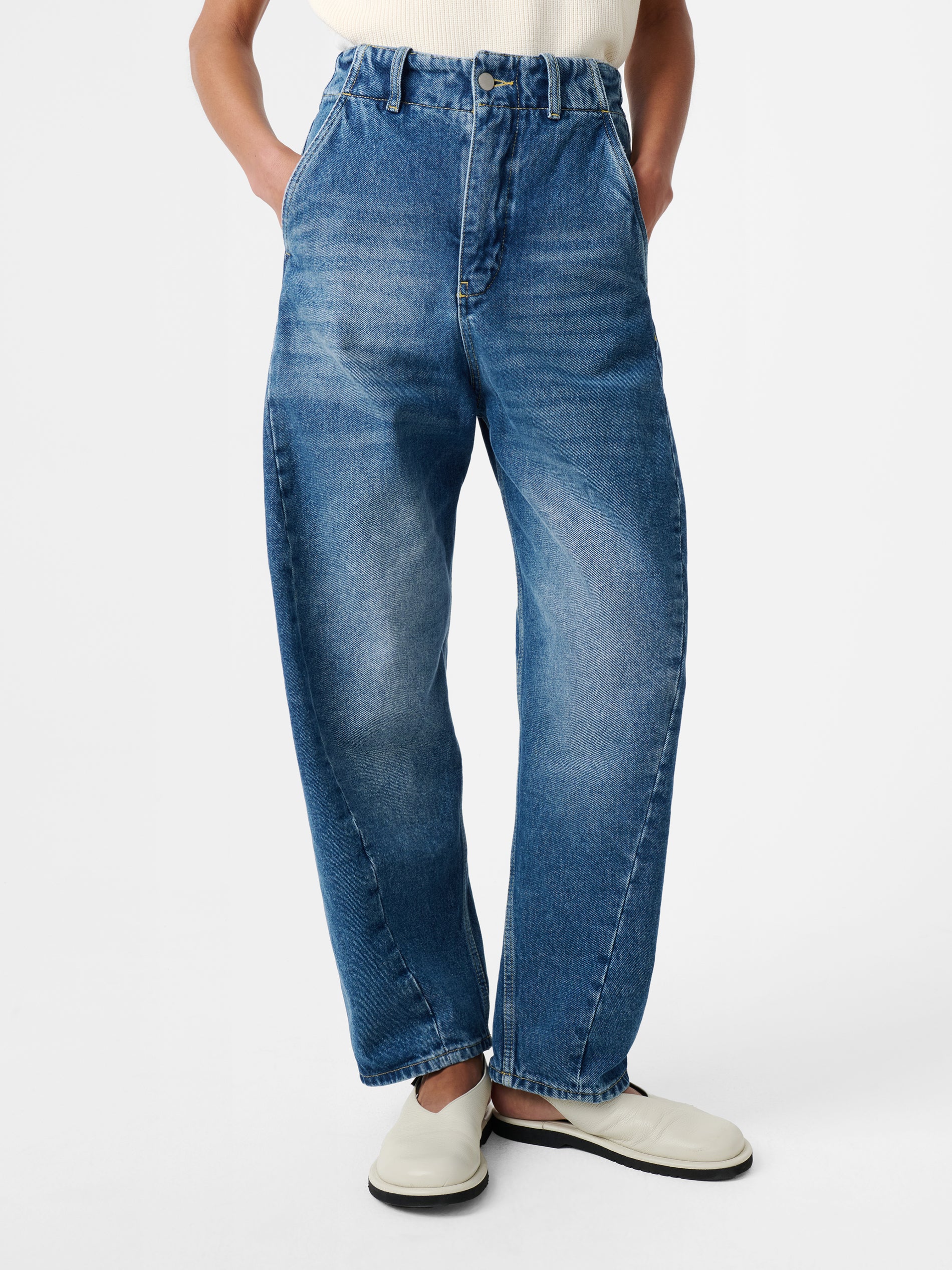 Akerman Denim Pant in Worn Wash Indigo - Studio Nicholson