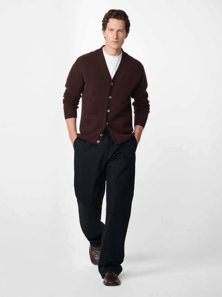 Alton Cashmere Cardigan in Chestnut