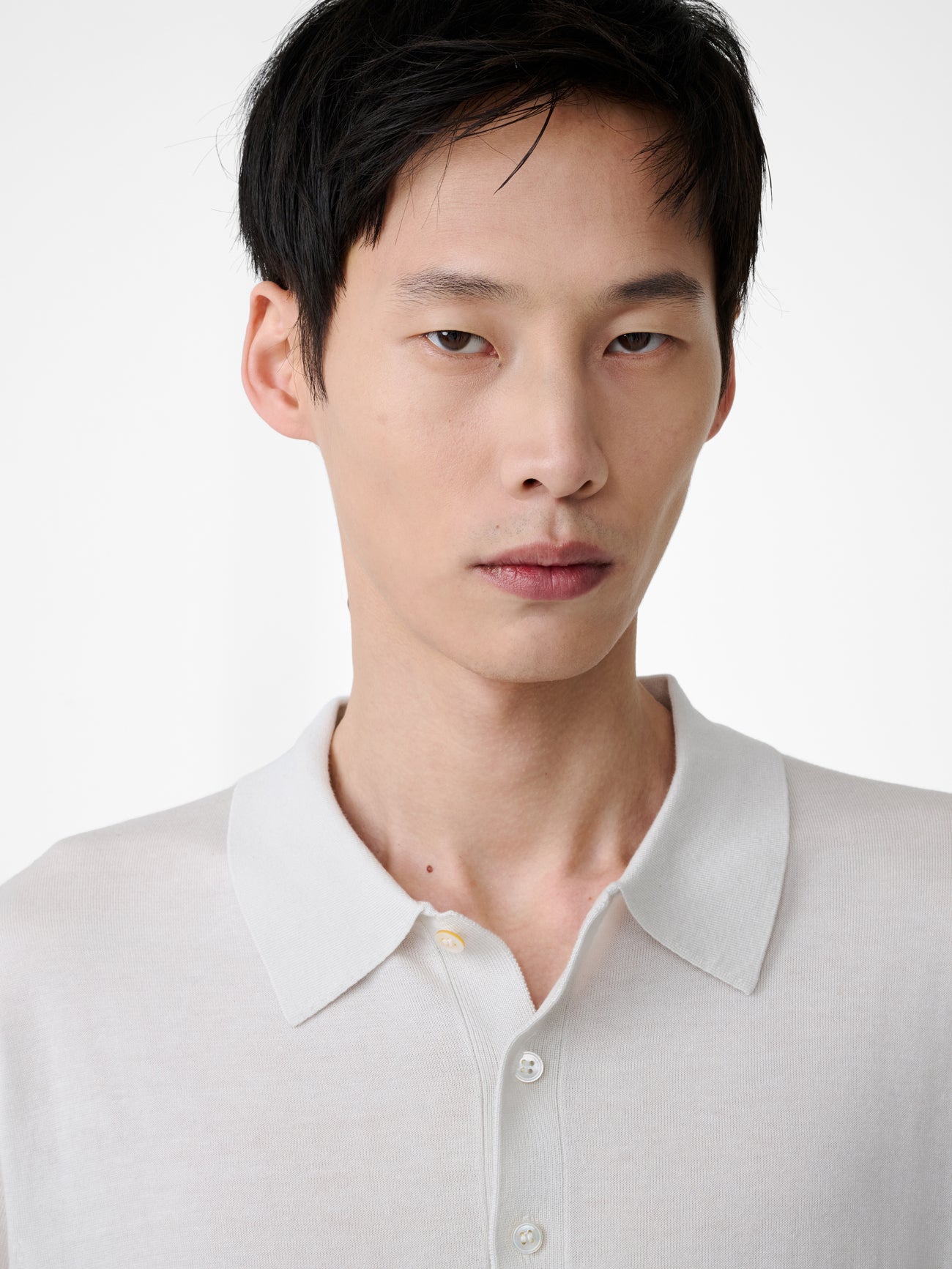 Arieta Knit Polo in Bone
