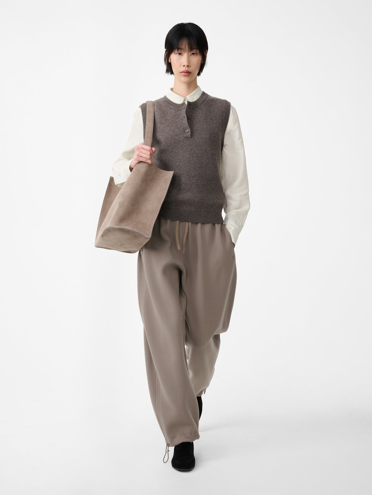 Aurel Knit Vest in Mouse