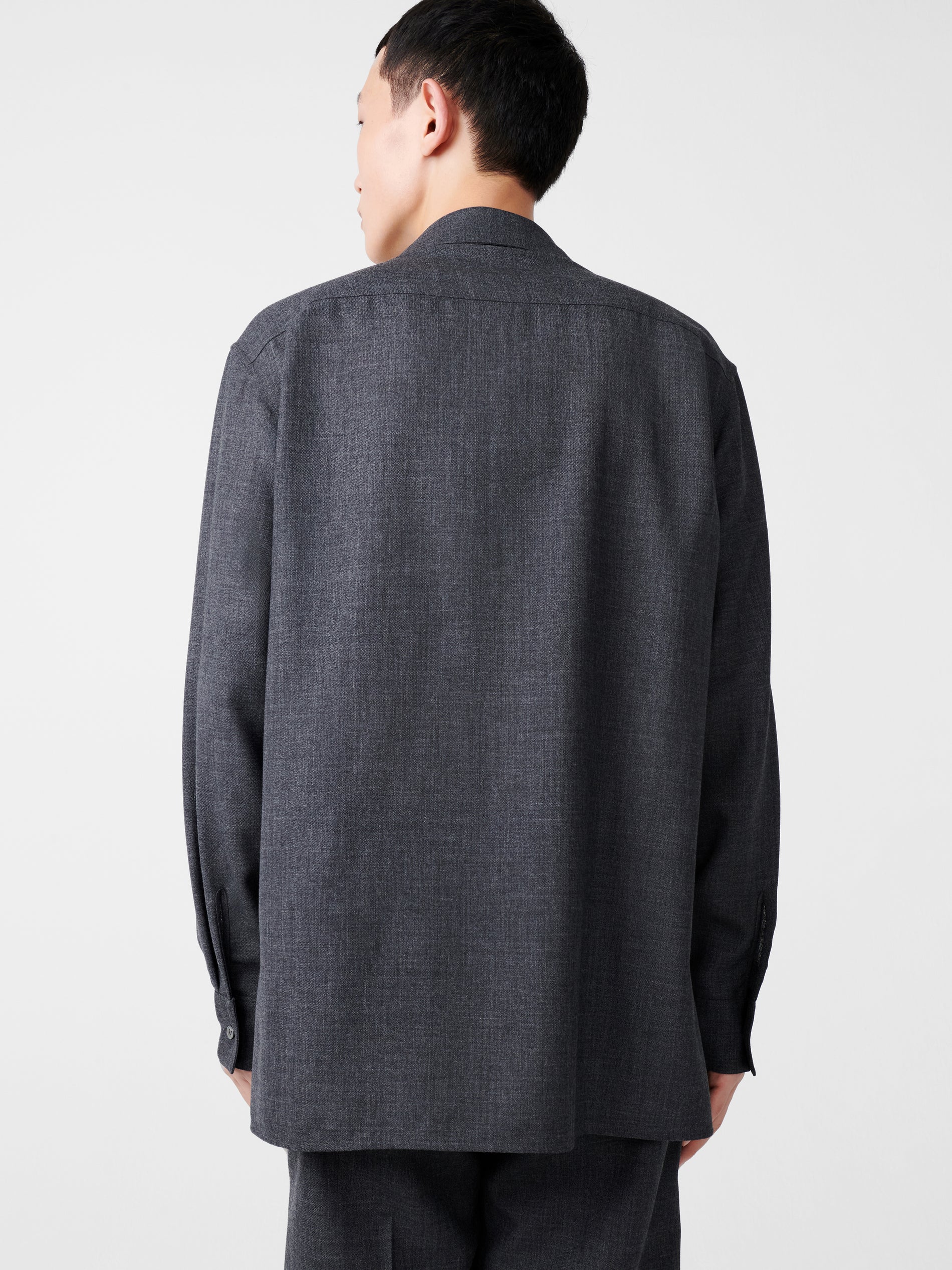 Axia Tropical Wool Shirt in Tarmac Grey - Studio Nicholson