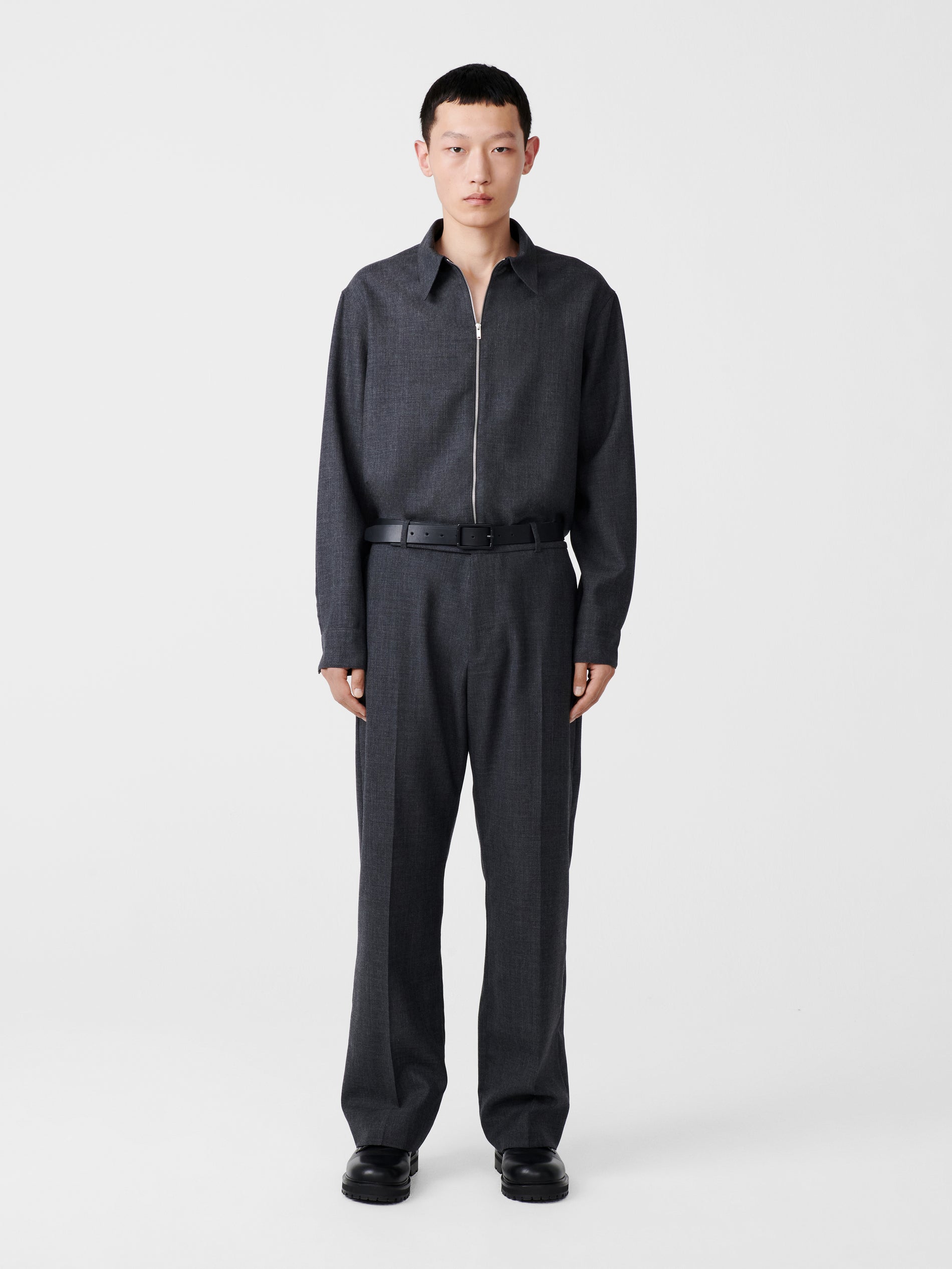 Axia Tropical Wool Shirt in Tarmac Grey - Studio Nicholson