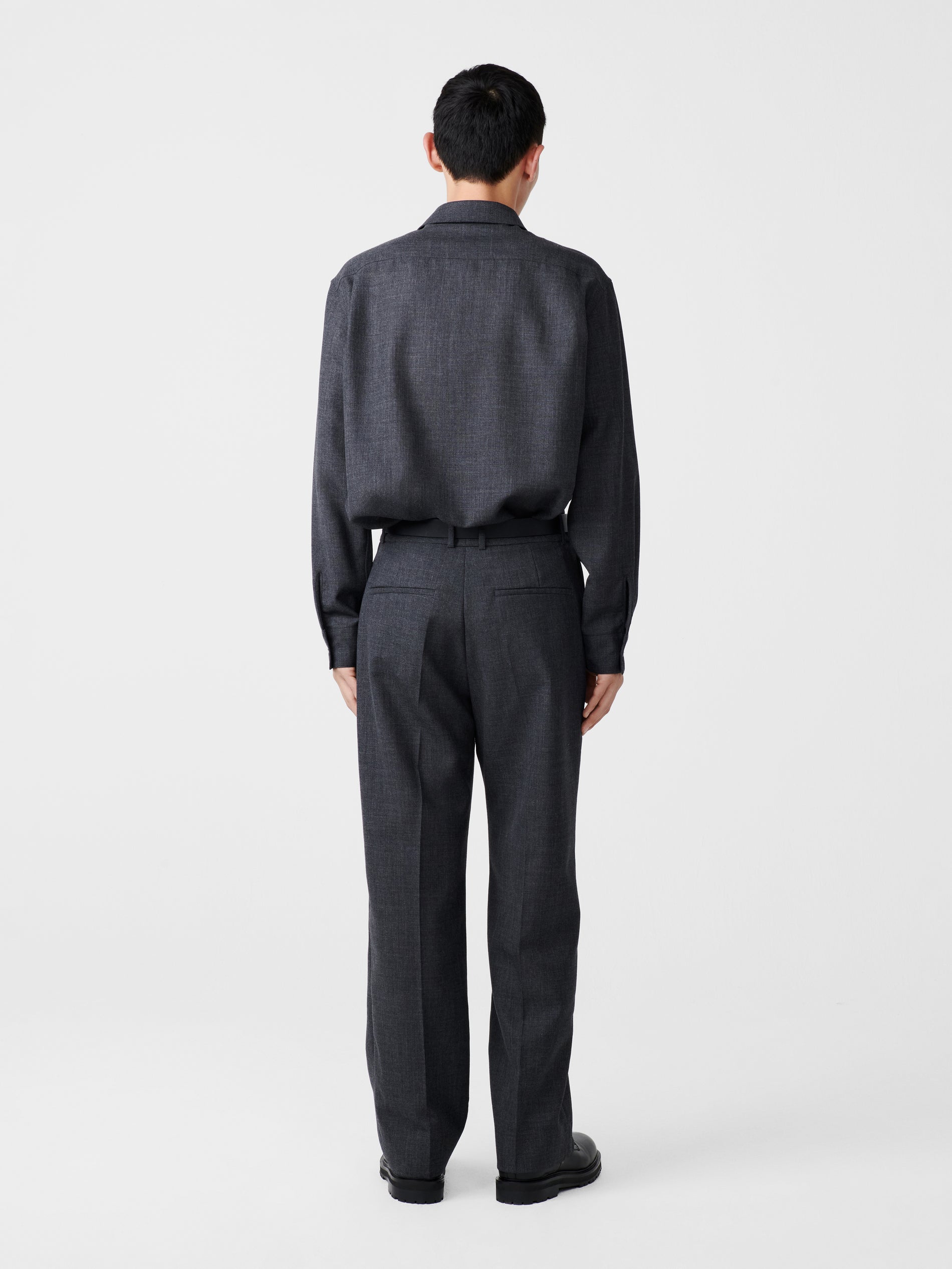 Axia Tropical Wool Shirt in Tarmac Grey - Studio Nicholson