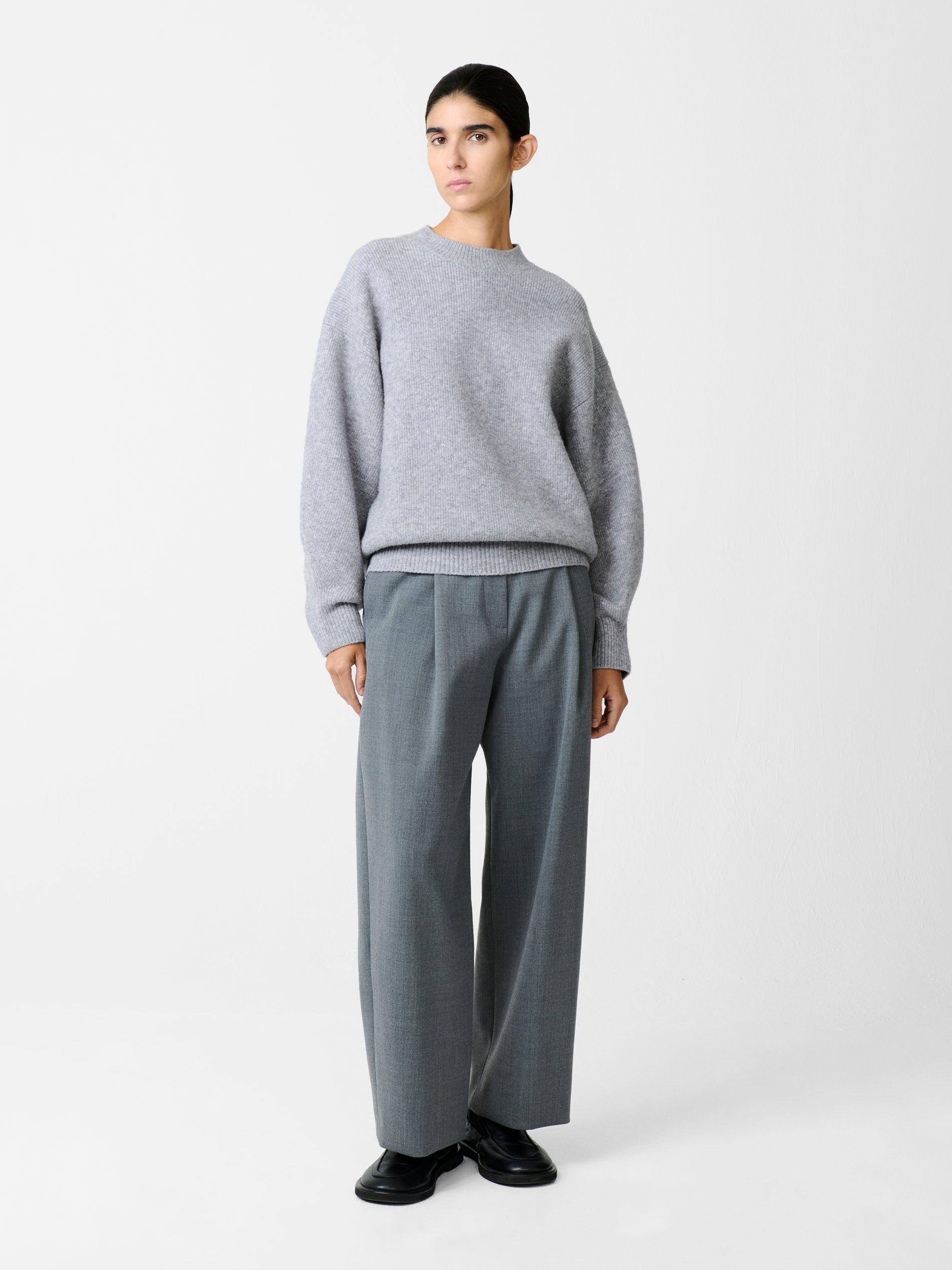 Ansell Viscose Pant in Grey Marl - Studio Nicholson