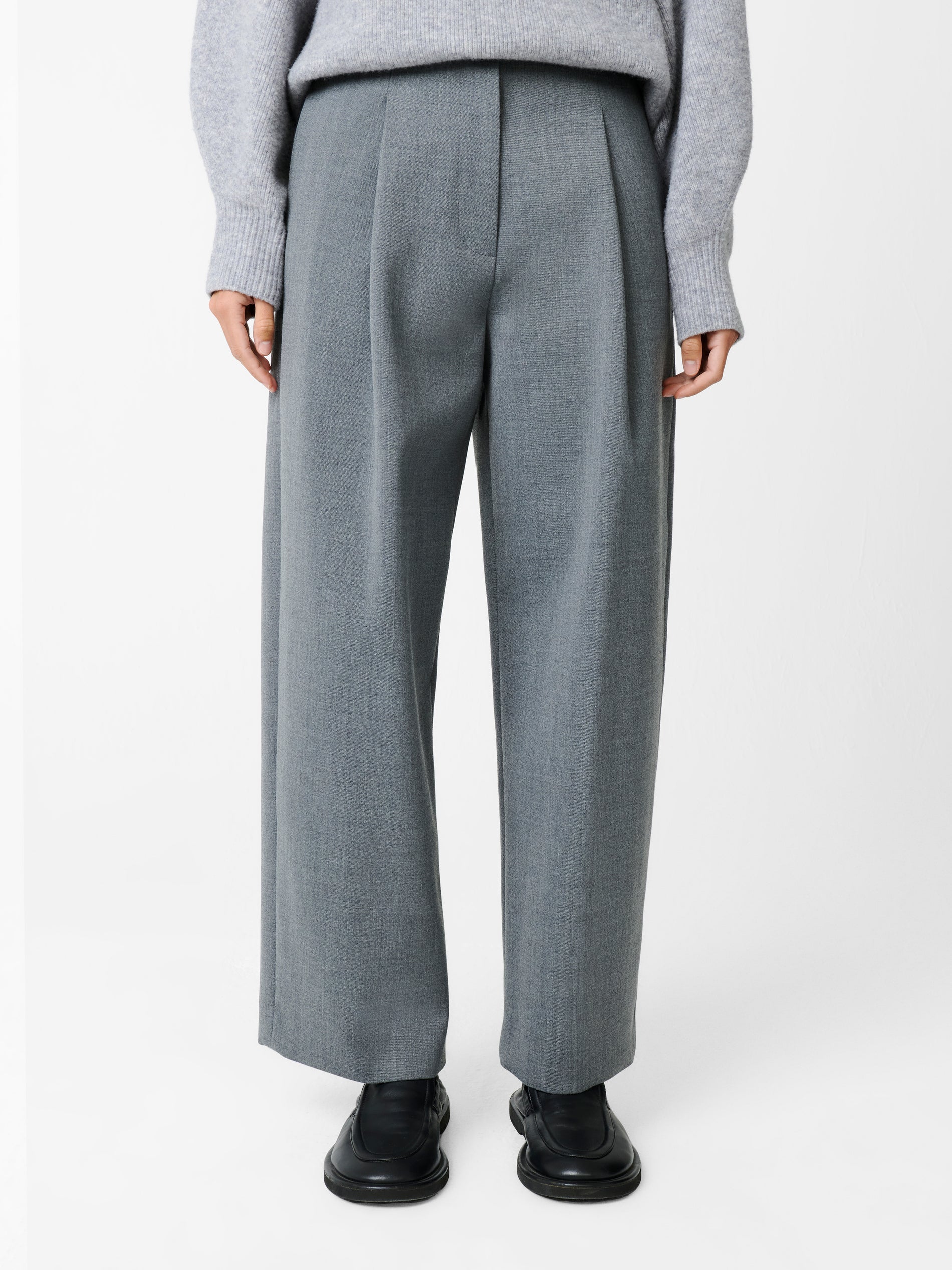 Ansell Viscose Pant in Grey Marl - Studio Nicholson