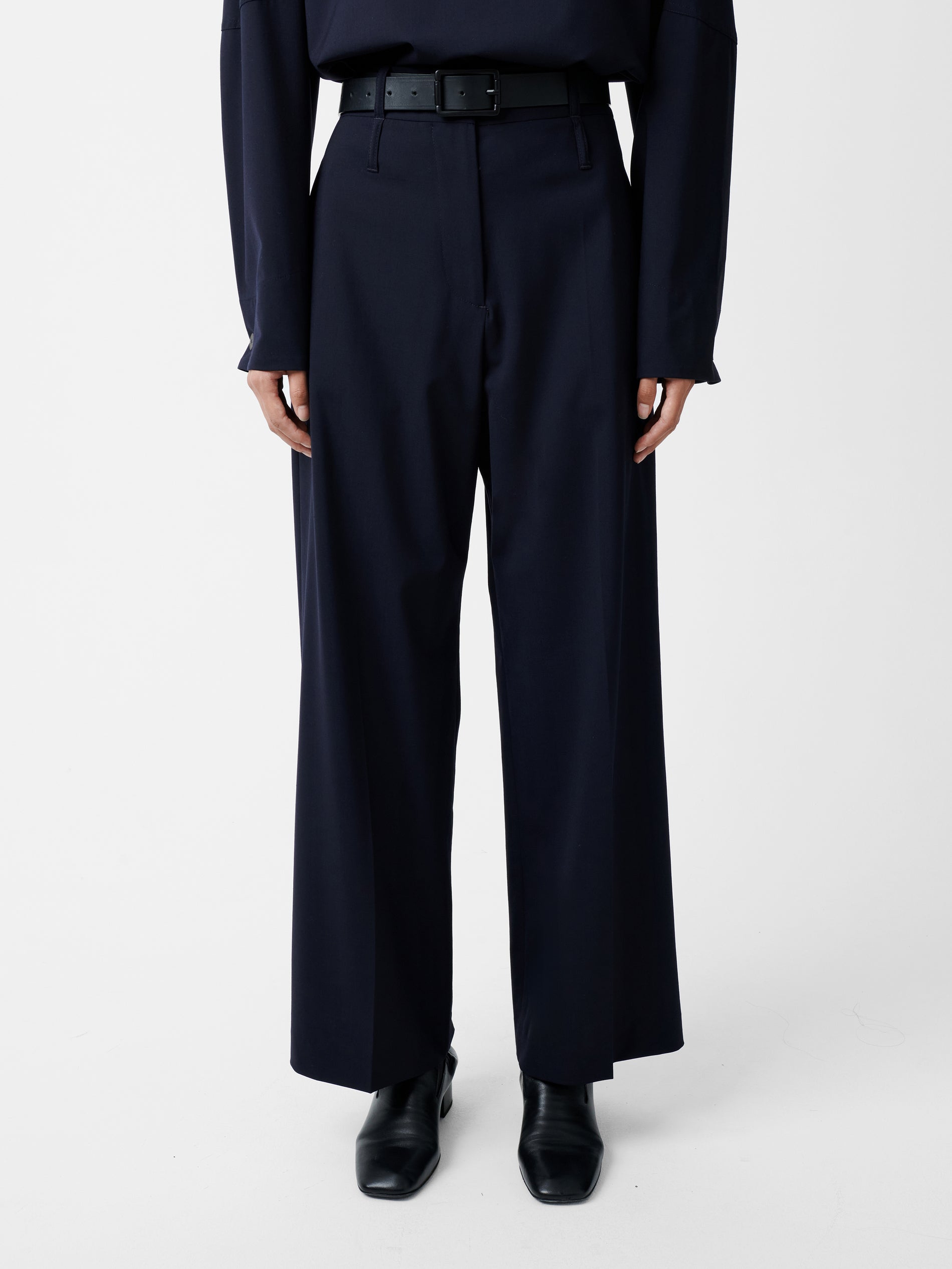 Baier Tropical Wool Pant in Darkest Navy - Studio Nicholson