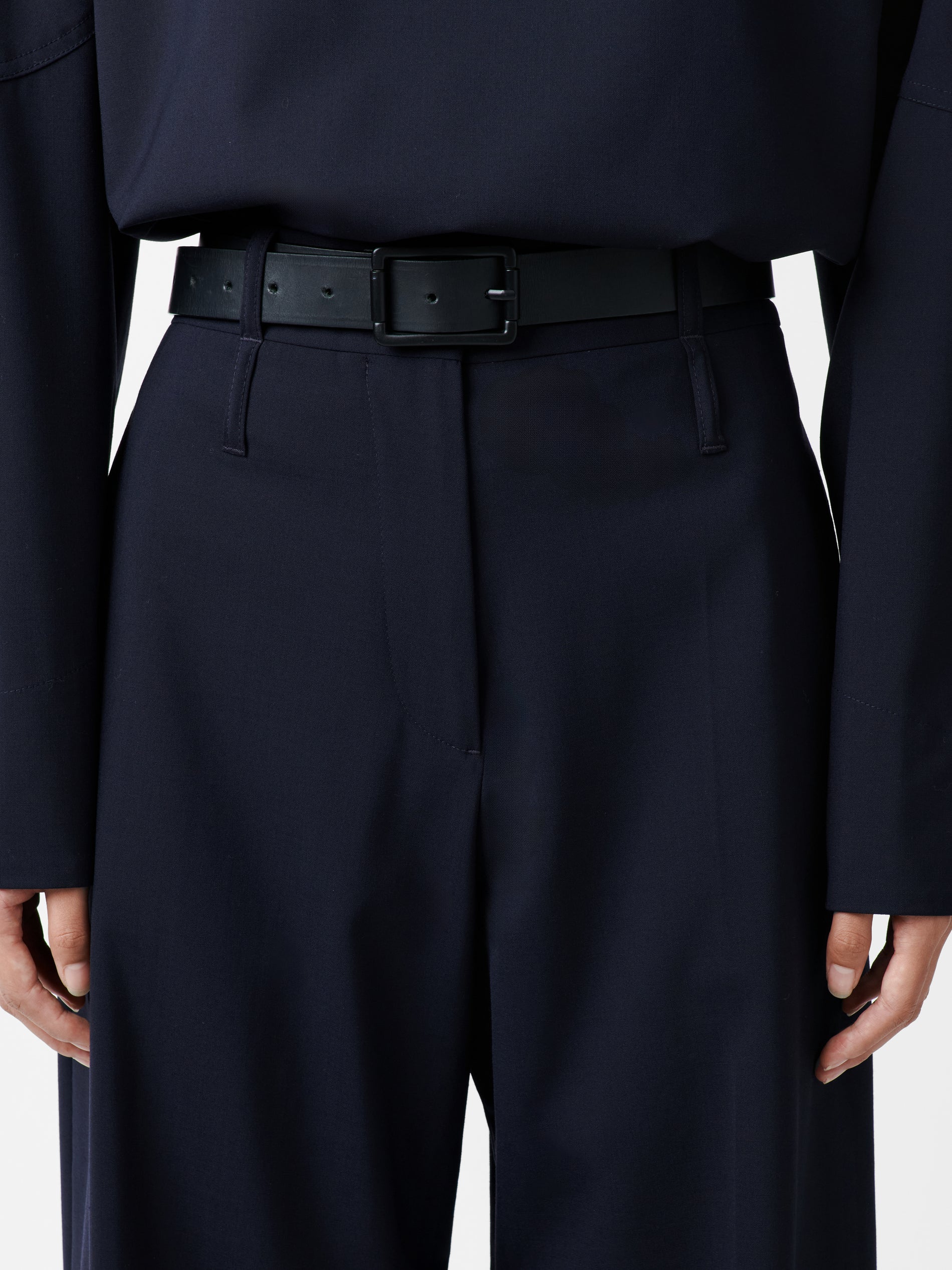 Baier Tropical Wool Pant in Darkest Navy - Studio Nicholson