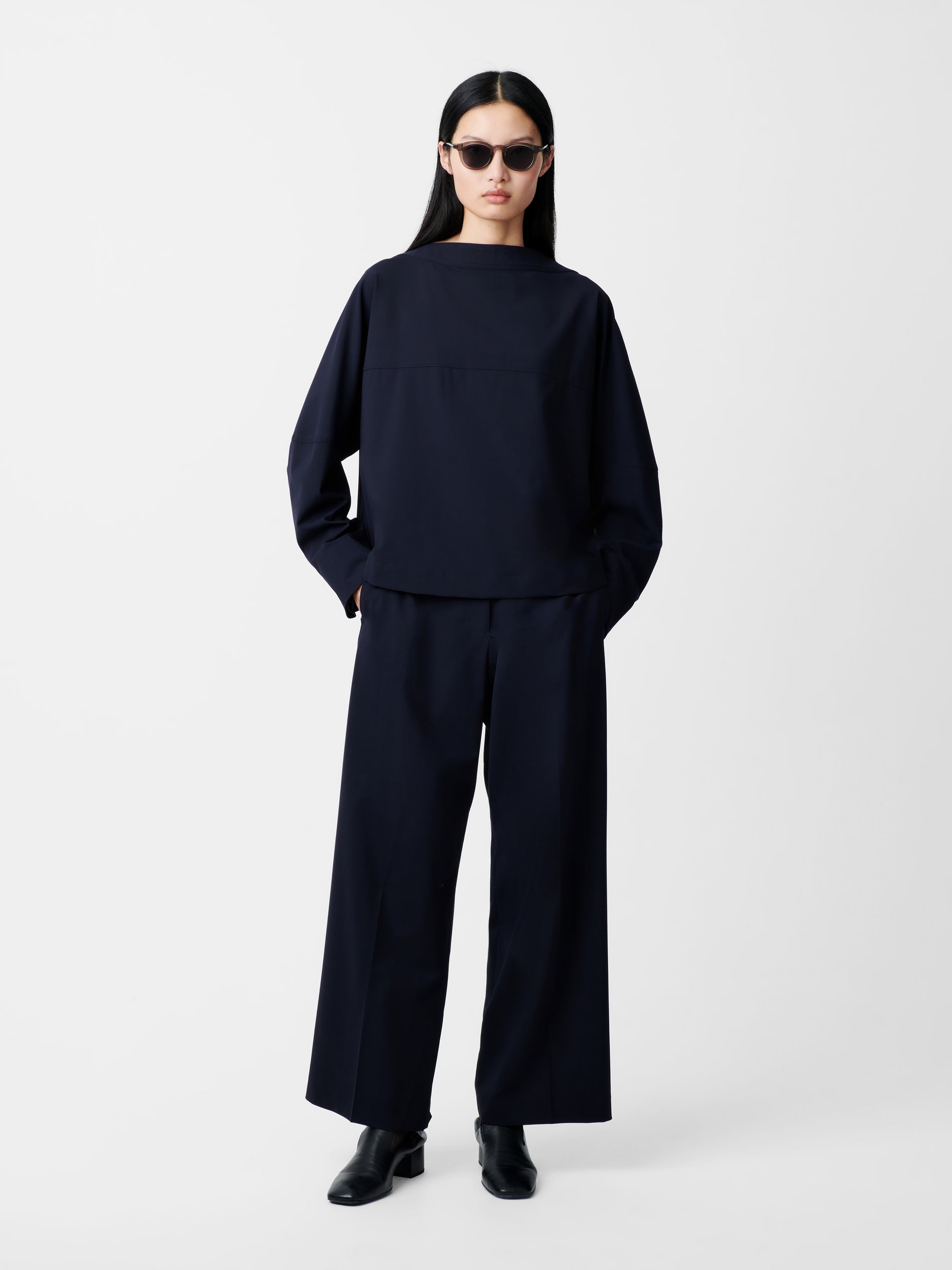 Baier Tropical Wool Pant in Darkest Navy - Studio Nicholson