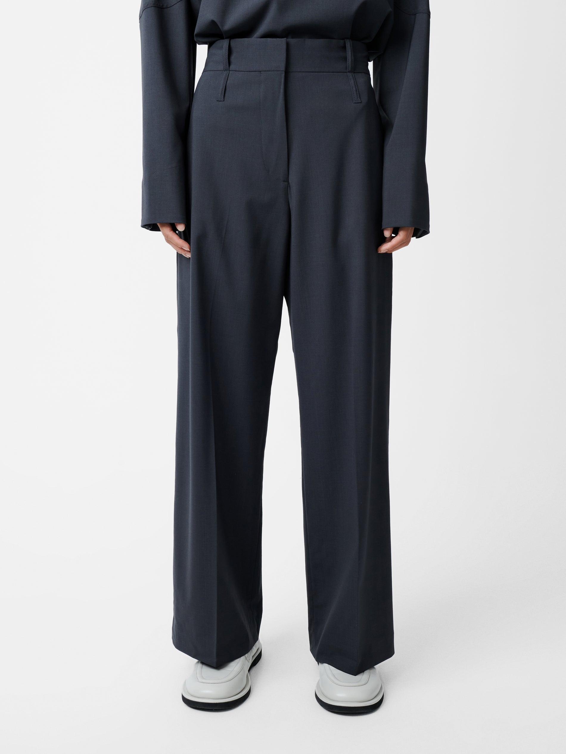 Baier Tropical Wool Pant in Seal Blue - Studio Nicholson