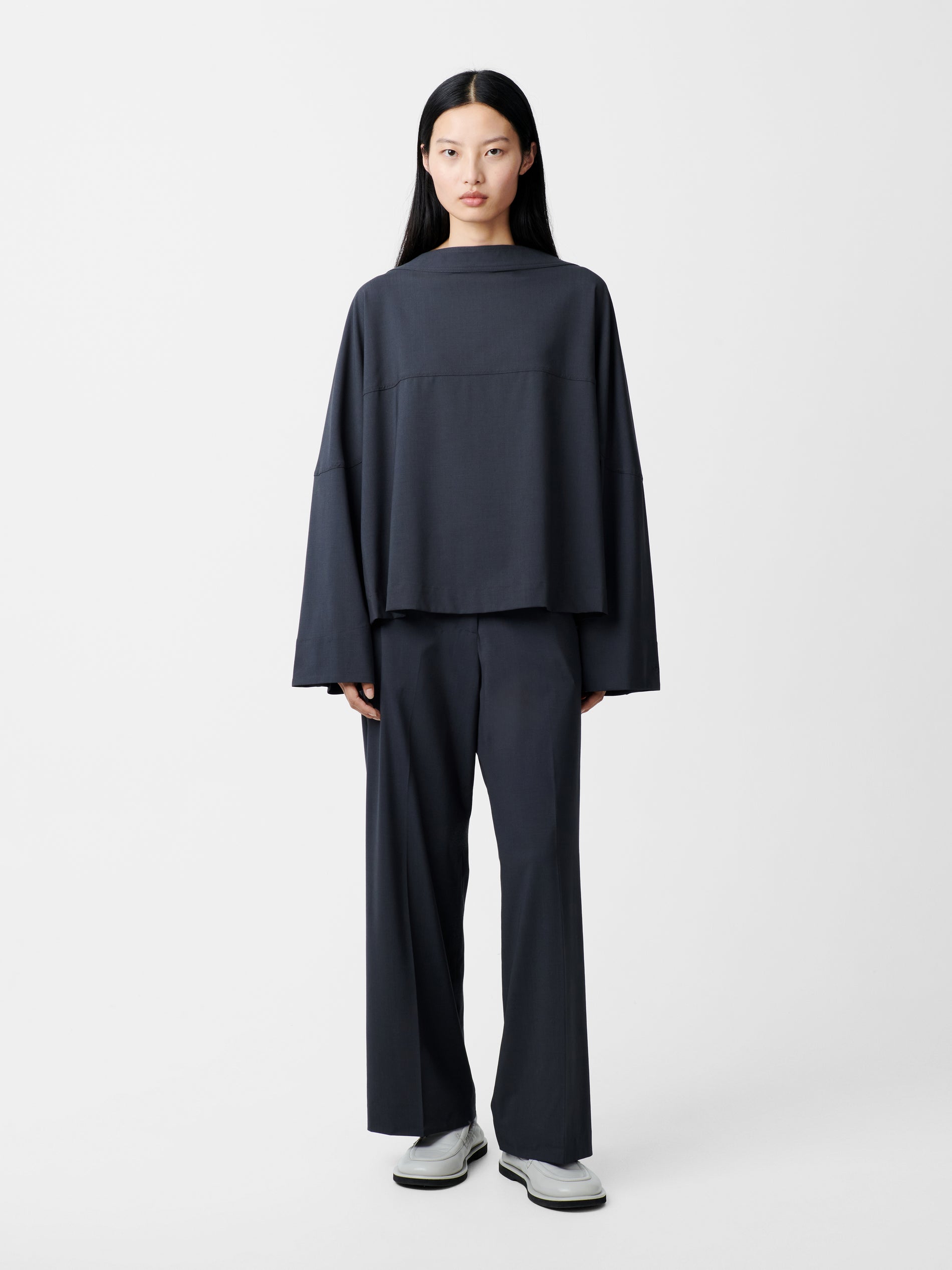 Baier Tropical Wool Pant in Seal Blue - Studio Nicholson