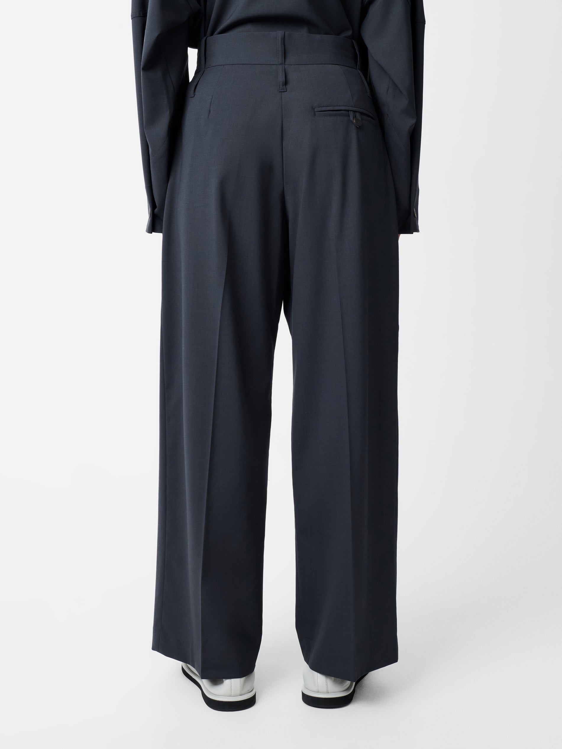 Baier Tropical Wool Pant in Seal Blue - Studio Nicholson