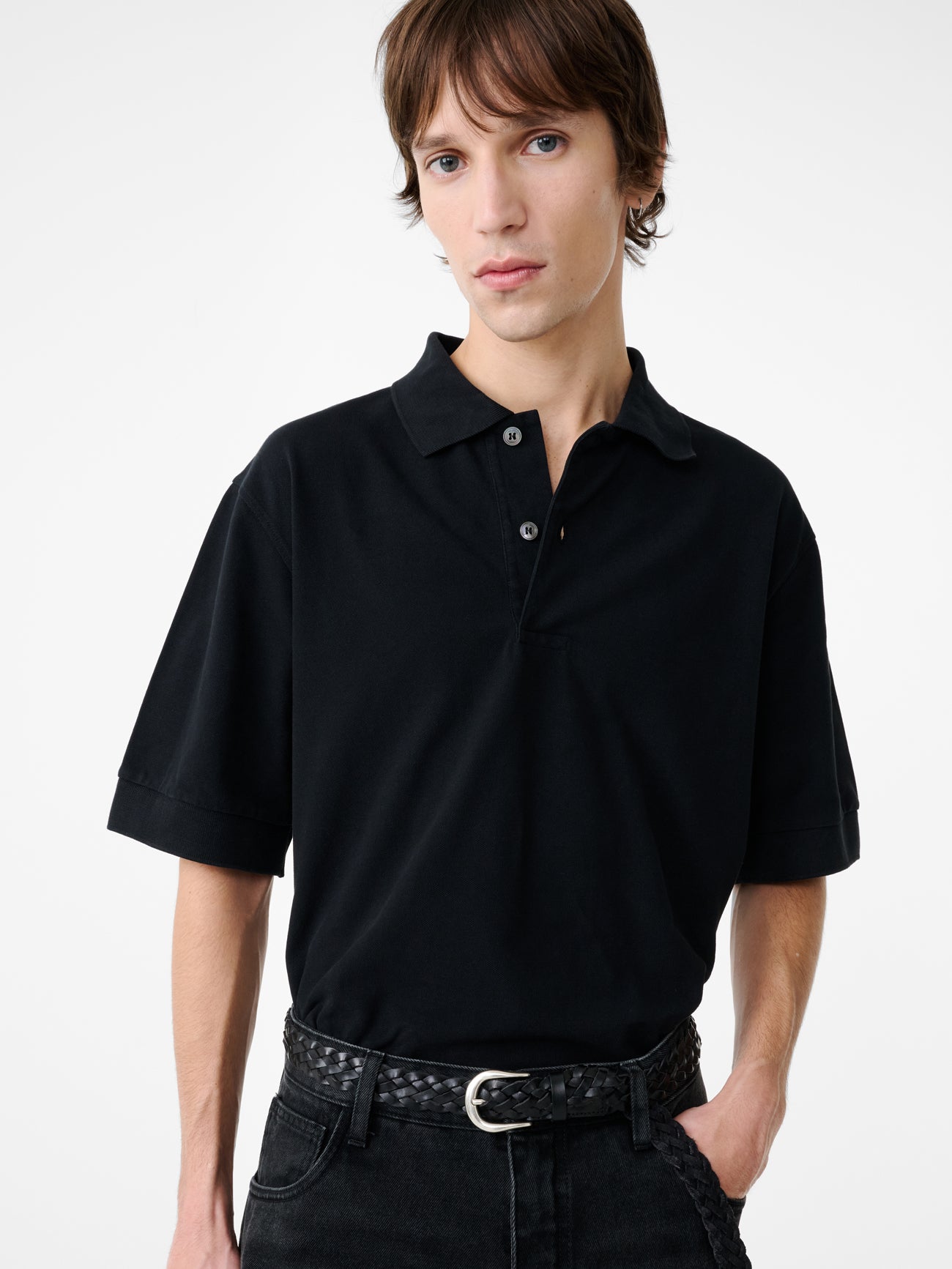 Balaton Jersey in Washed Black - Studio Nicholson
