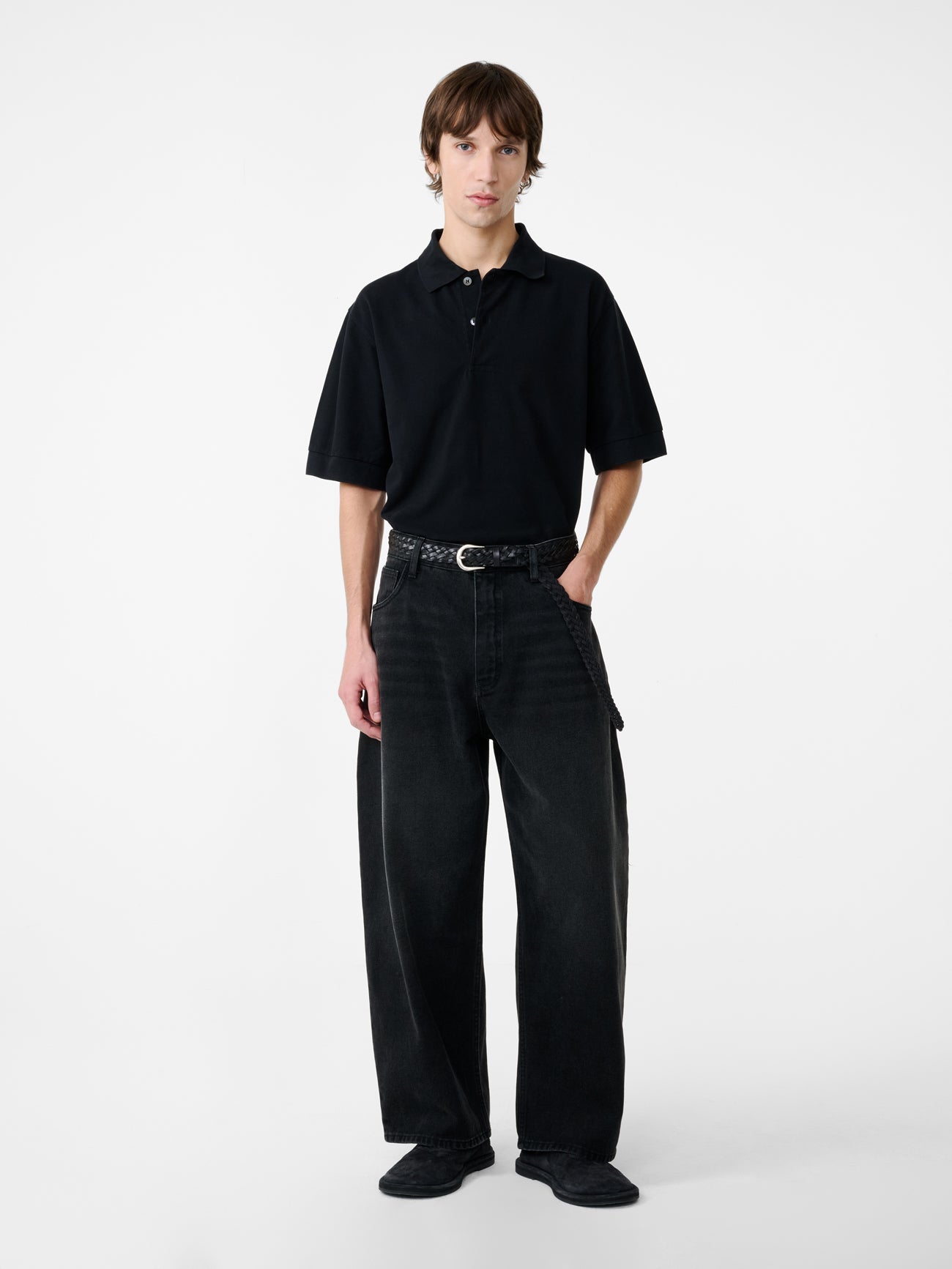 Balaton Jersey in Washed Black - Studio Nicholson