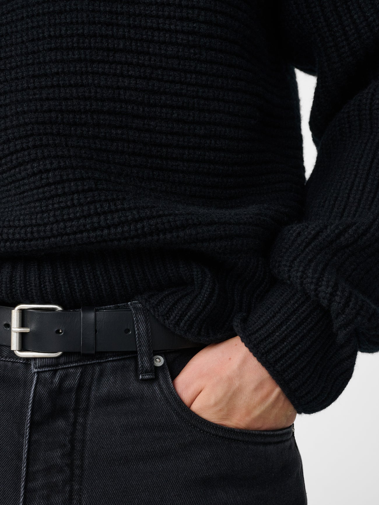 Barrow Lambswool Knit Polo in Black
