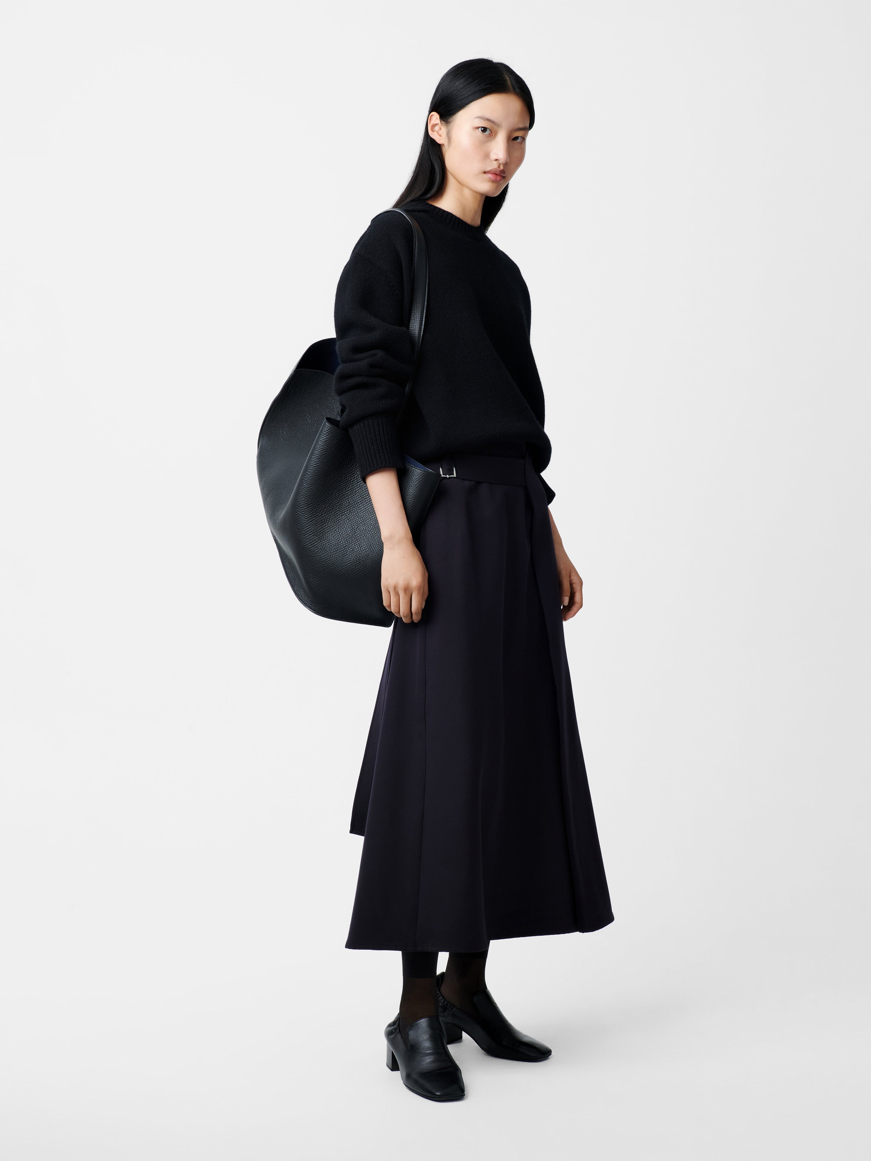 STUDIO NICHOLSON｜SKIRTS (CHILKA 3 BUTTON WRAP SKIRT DAR Studio Nicholson 3 Button Wrap Skirt - ShopStyle