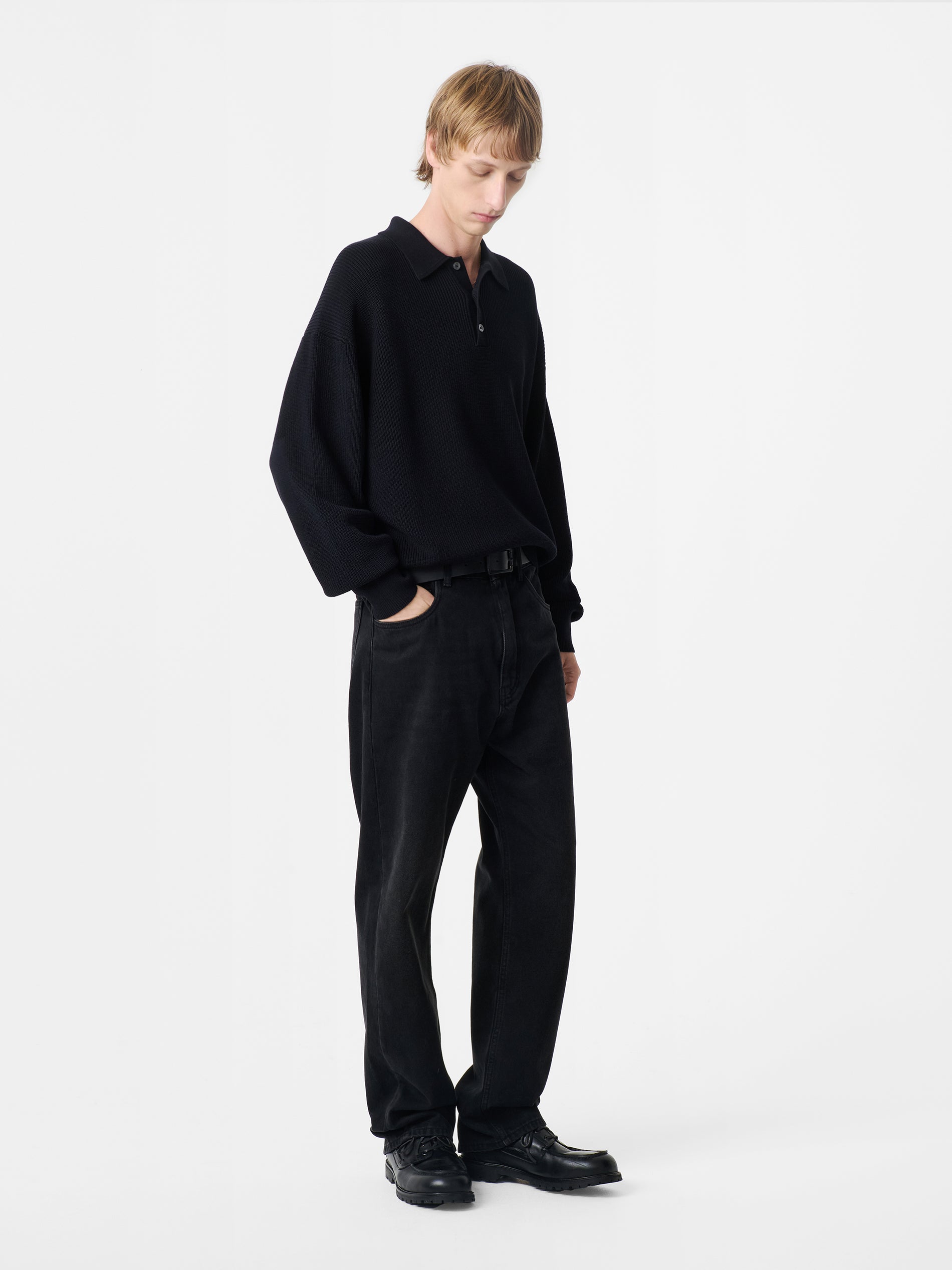 Bourne Knit in Darkest Navy - Studio Nicholson