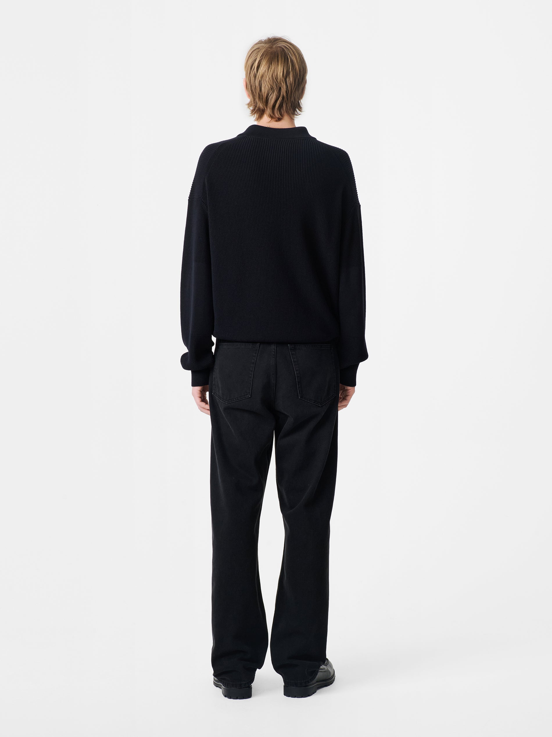 Bourne Knit in Darkest Navy - Studio Nicholson