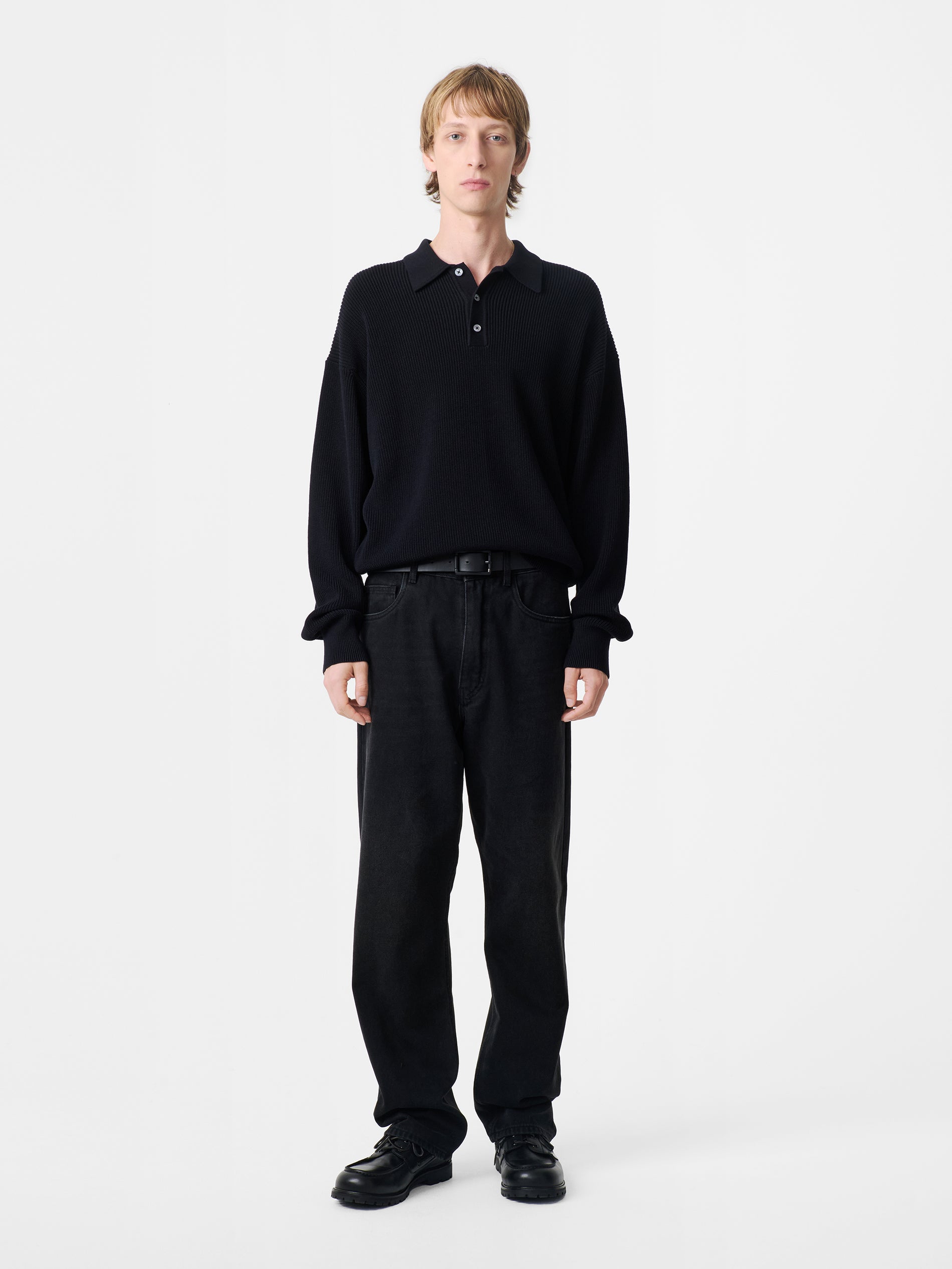 Bourne Knit in Darkest Navy - Studio Nicholson