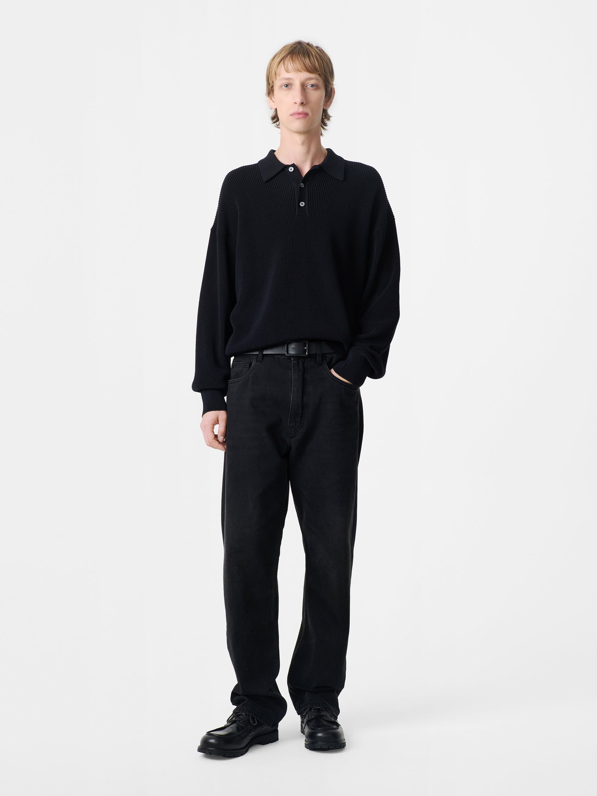 Bourne Knit in Darkest Navy - Studio Nicholson