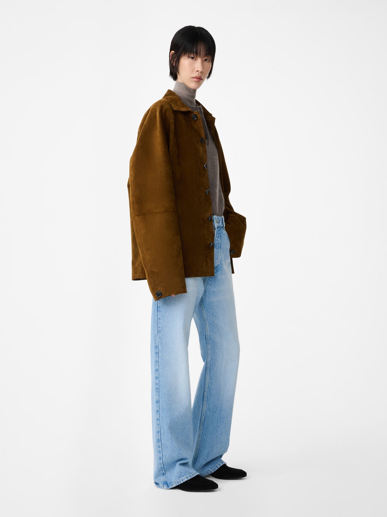 Bowe Suede Jacket in Mustard