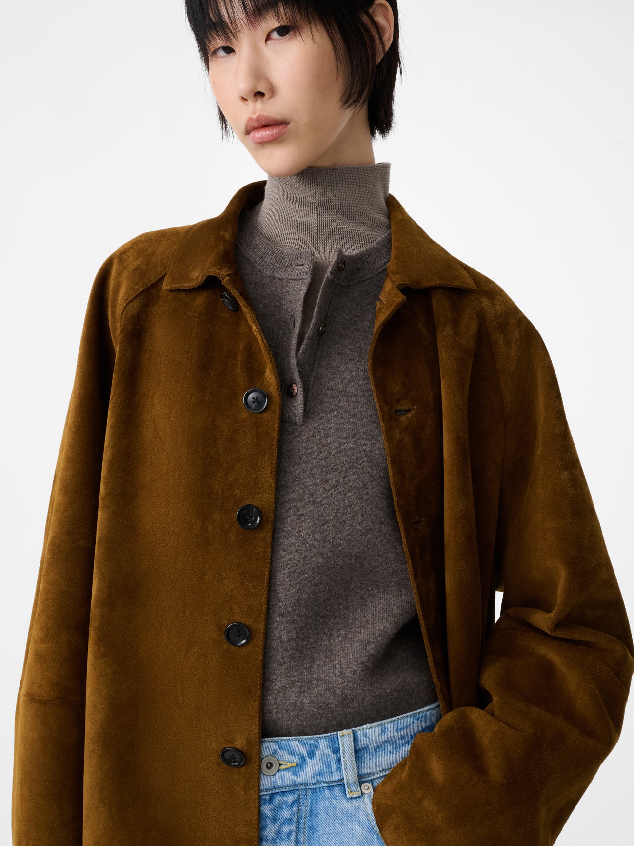 Bowe Suede Jacket in Mustard