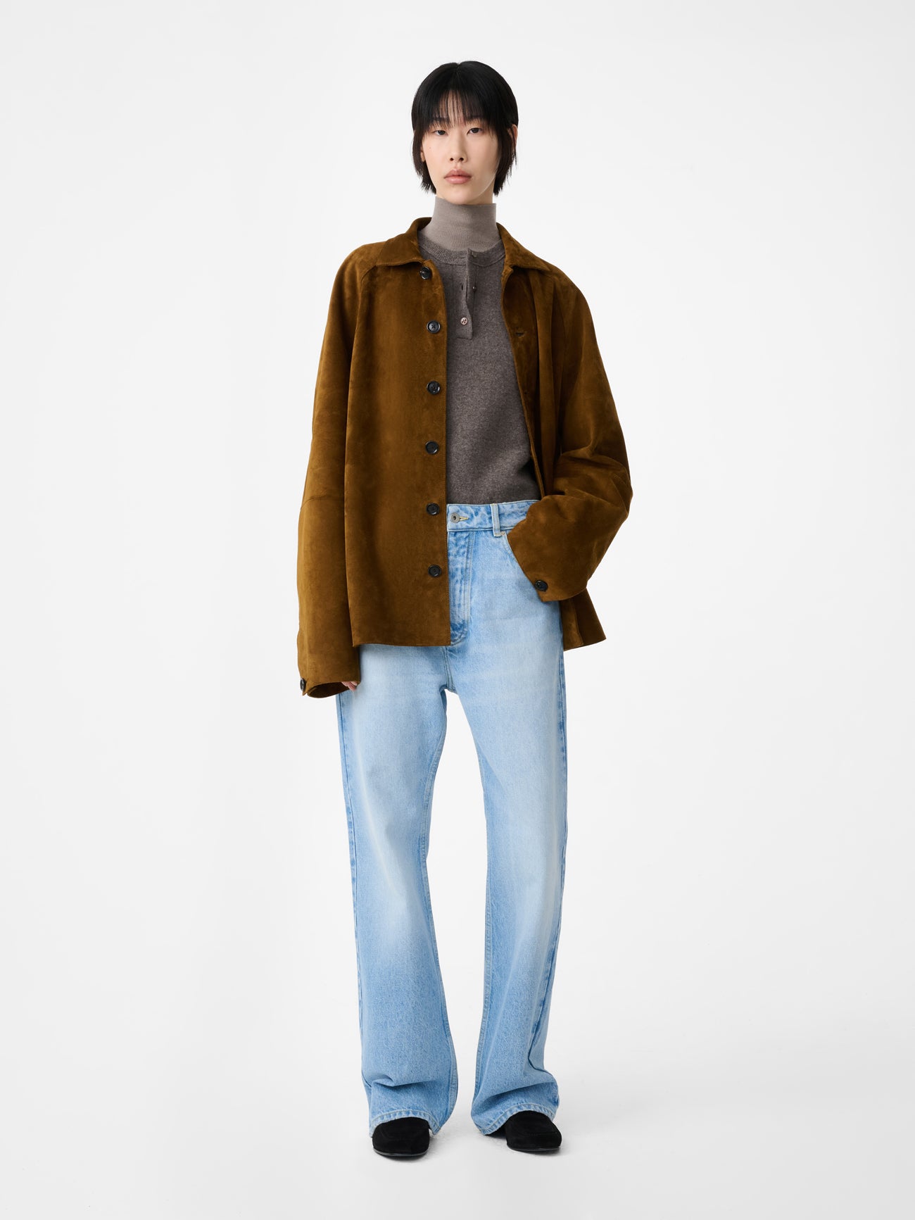Bowe Suede Jacket in Mustard
