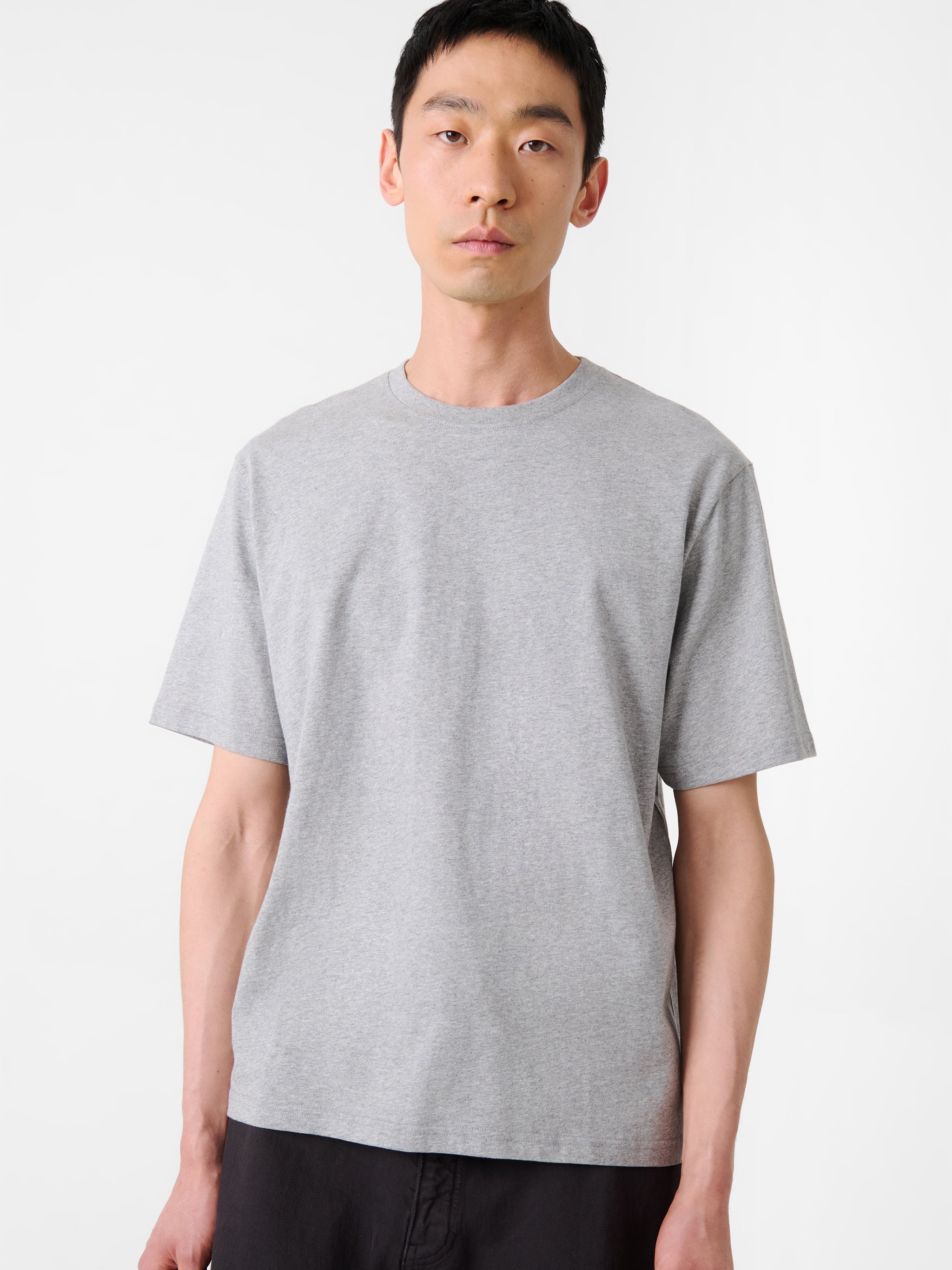 STUDIO NICHOLSON｜ (BRIC SHORT SLEEVE T-SHRIT GREY MARL BRICSNM-1326MID-