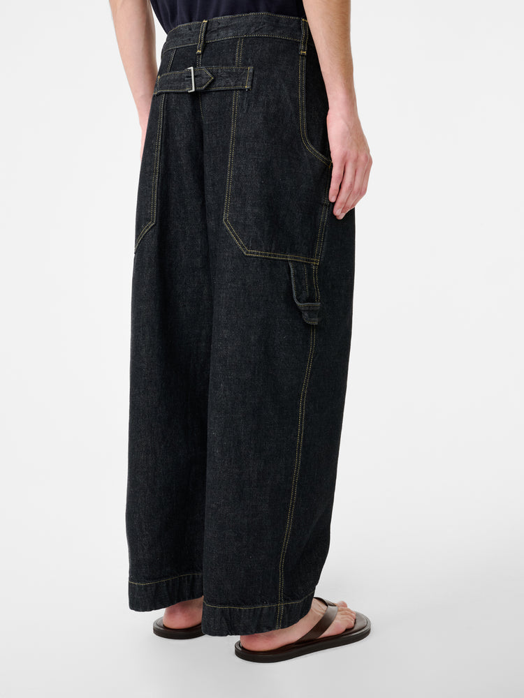 Bridges Italian Denim Pant in Black - Studio Nicholson